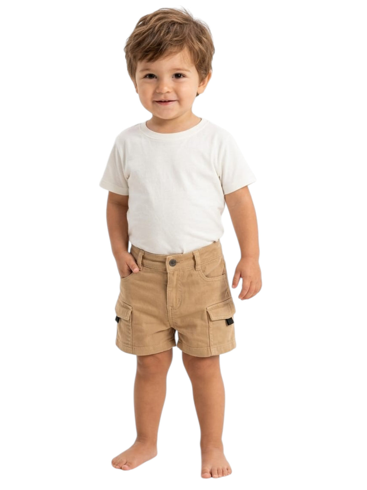 Image for Kids Boy's Plain Jeans Short,Light Brown