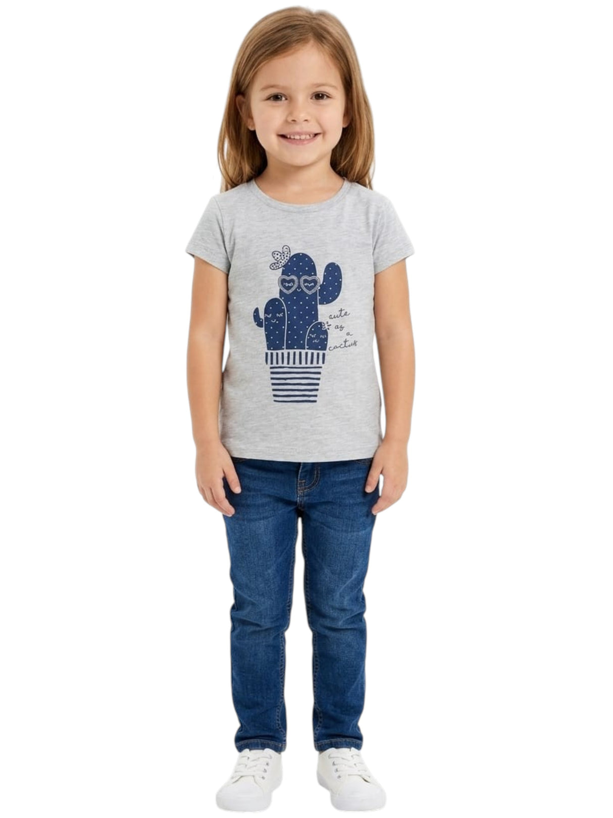 Image for Kids Girl's Printed Top,Light Grey