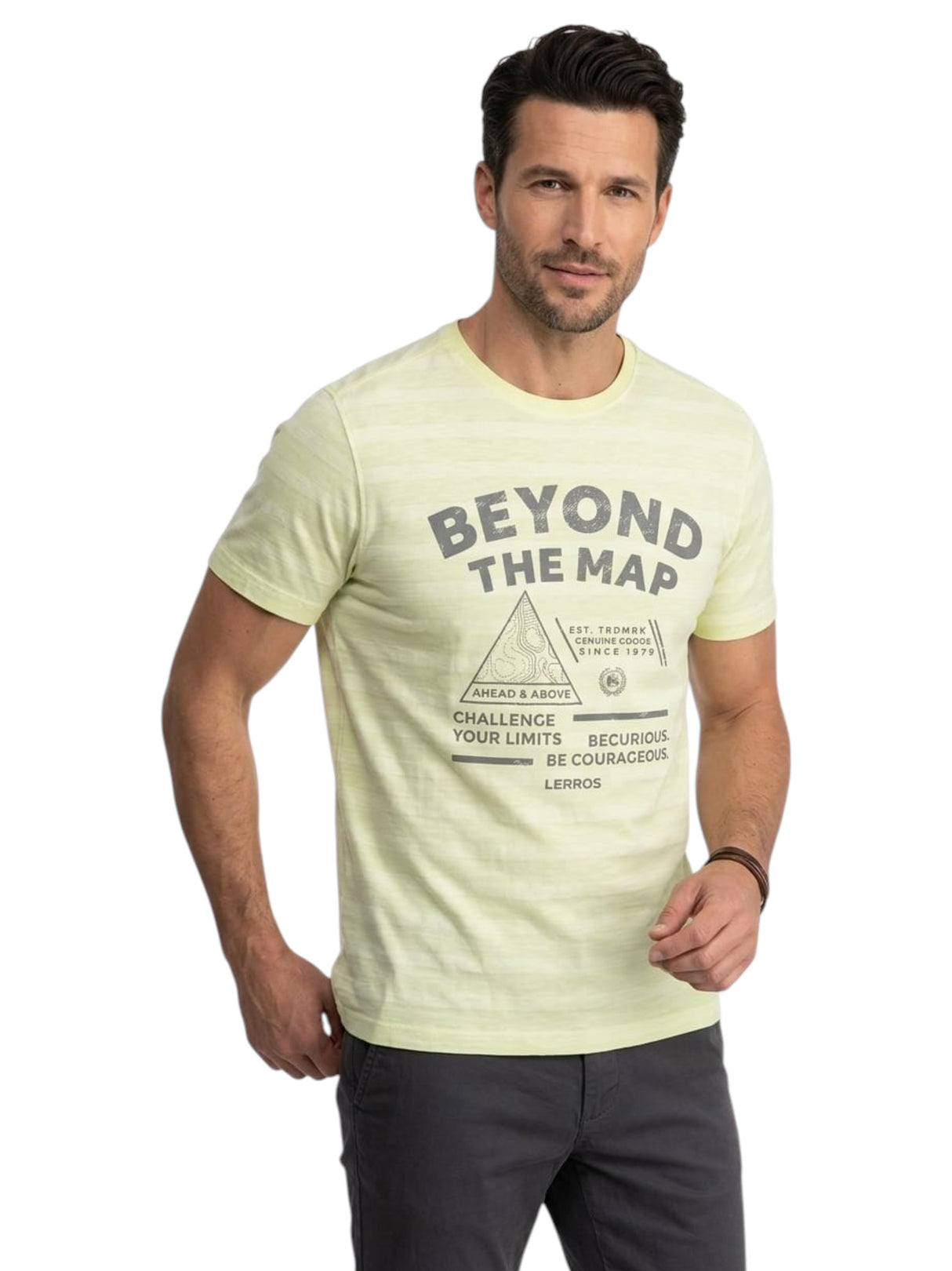 Image for Men's Printed Top,Lime Yellow
