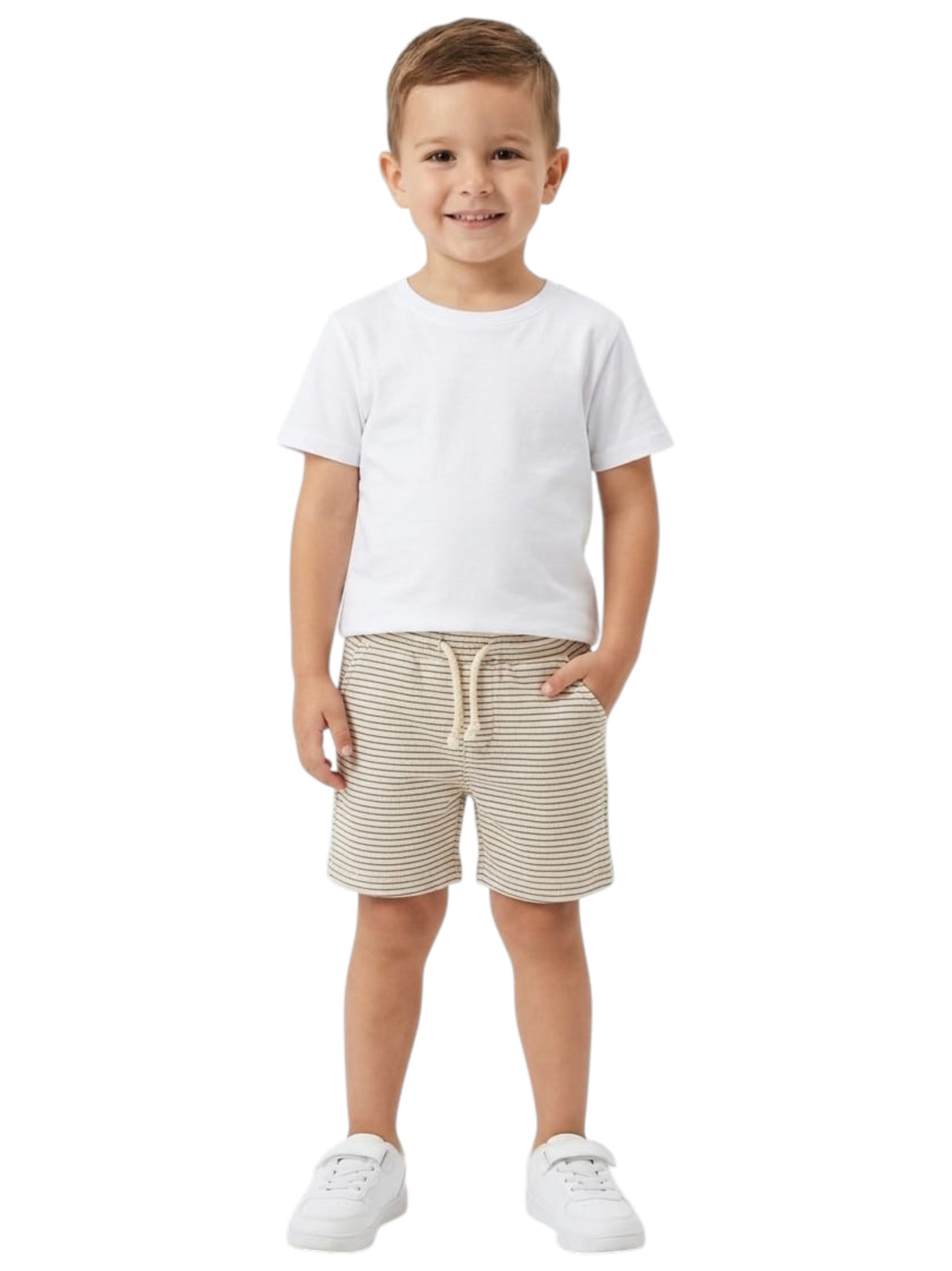 Image for Kids Boy's Black Stripped Short,Light Beige