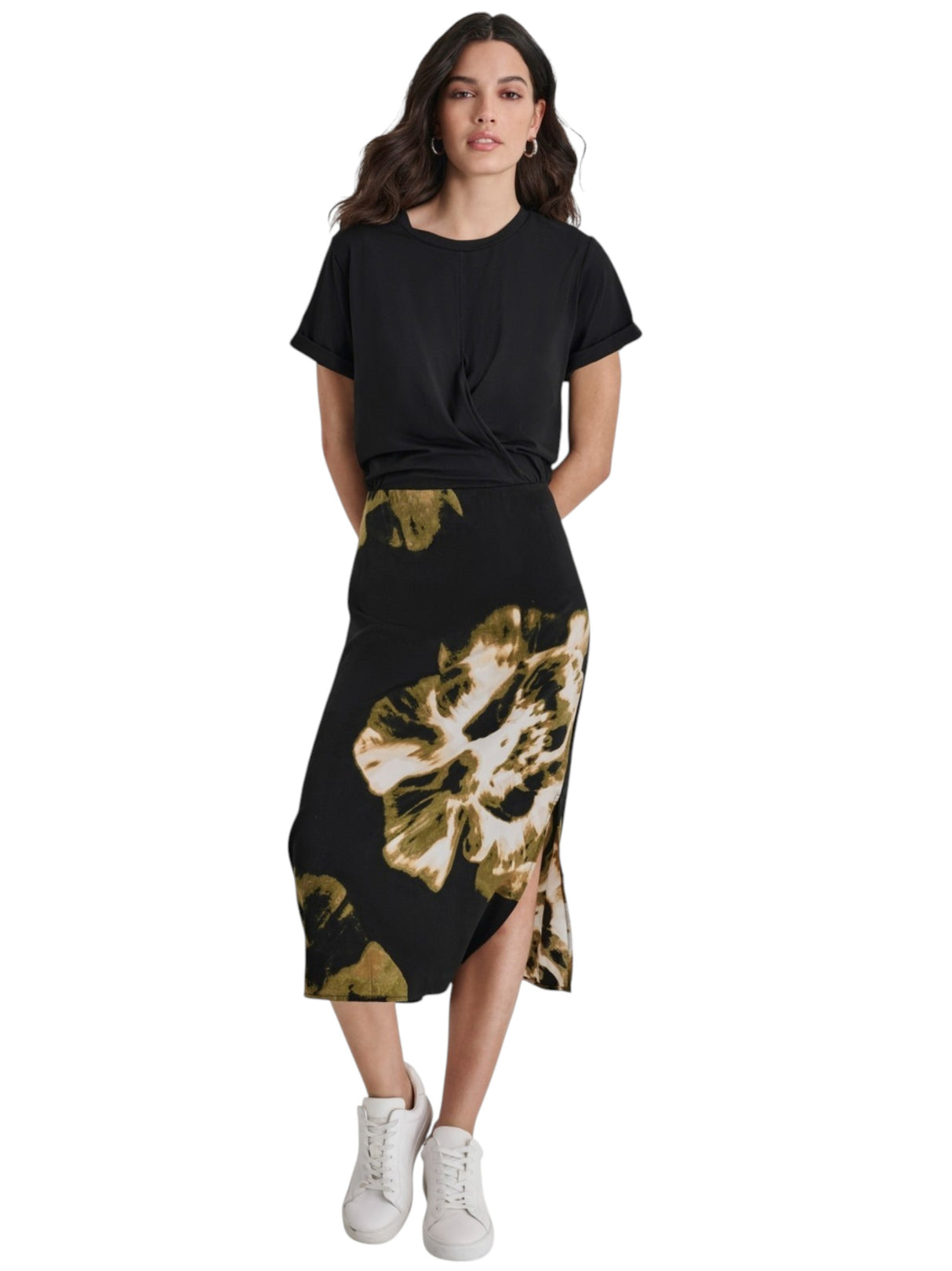 Image for Women's Printed Dress,Black