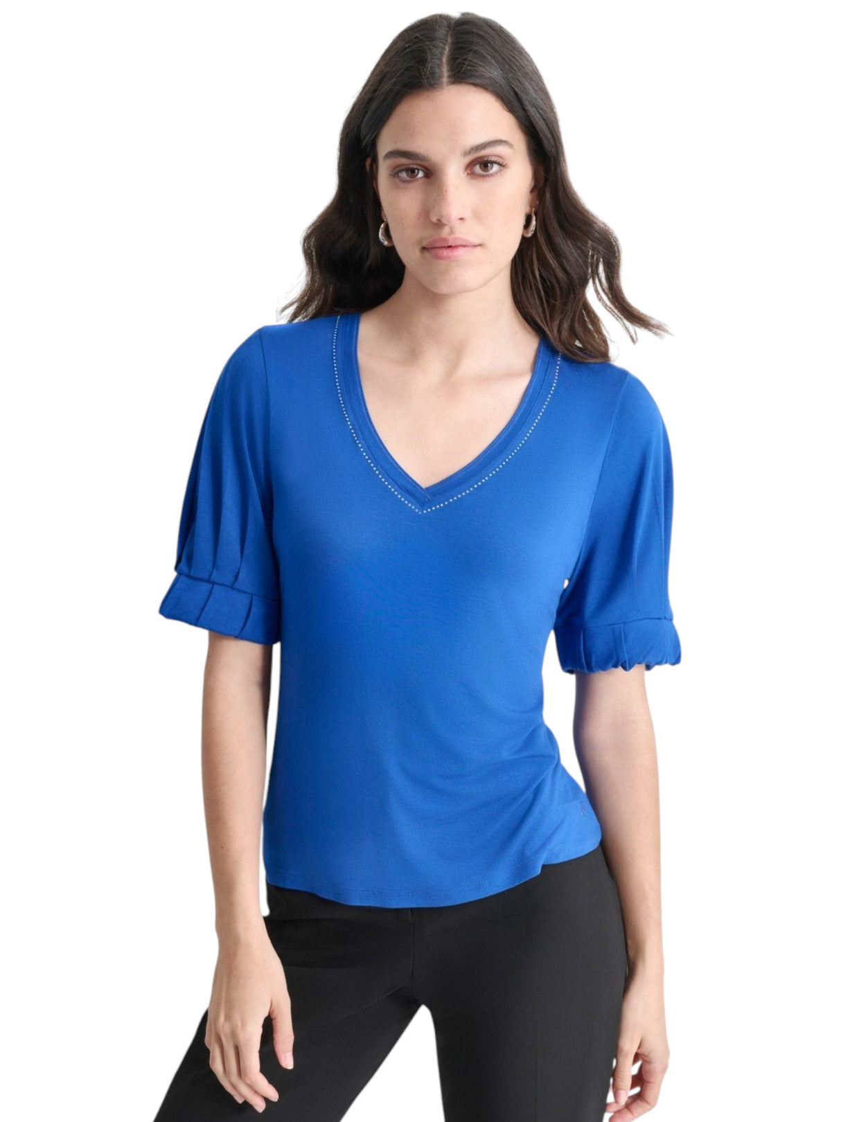 Image for Women's Plain Solid Top,Indigo Blue
