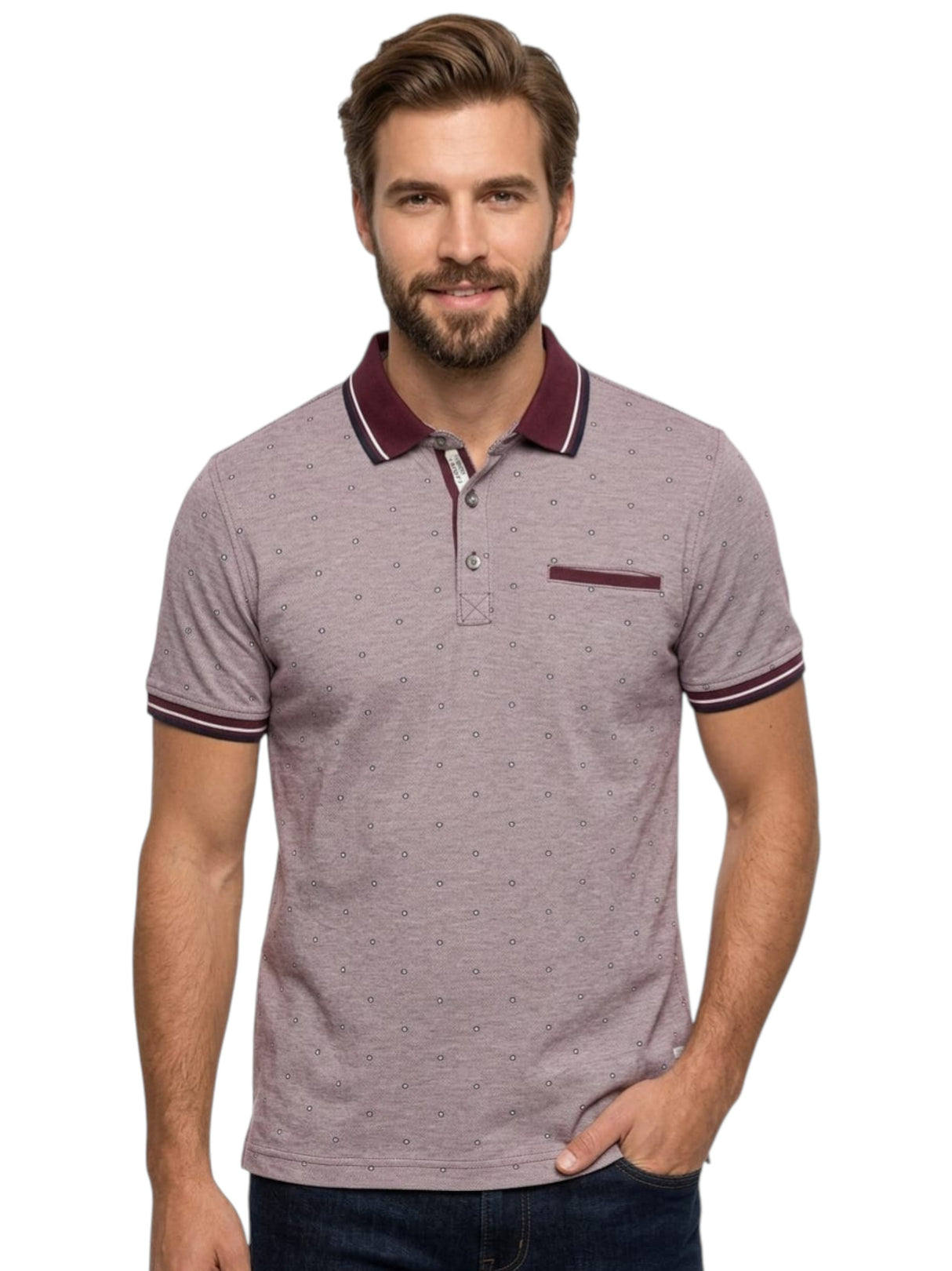 Image for Men's Printed Top,Burgundy