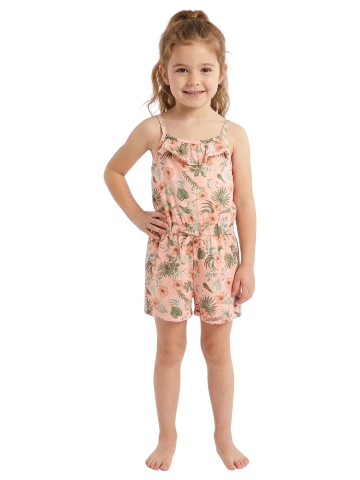 Image for Kids Girl's Printed Jumpsuit,Light Peach