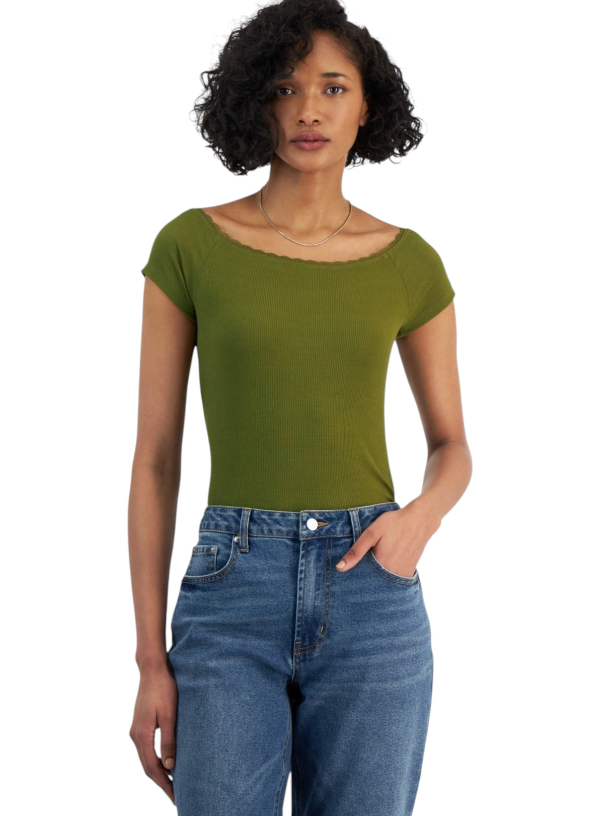 Image for Women's Ribbed Bodysuit,Olive