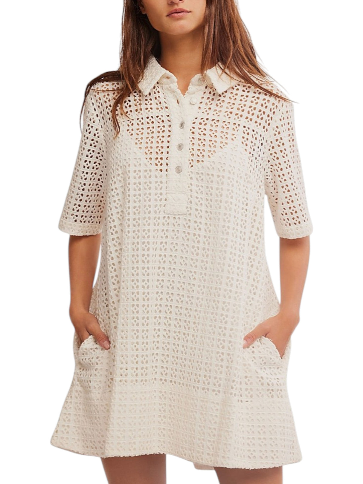 Image for Women's Open Knitted Dress,White