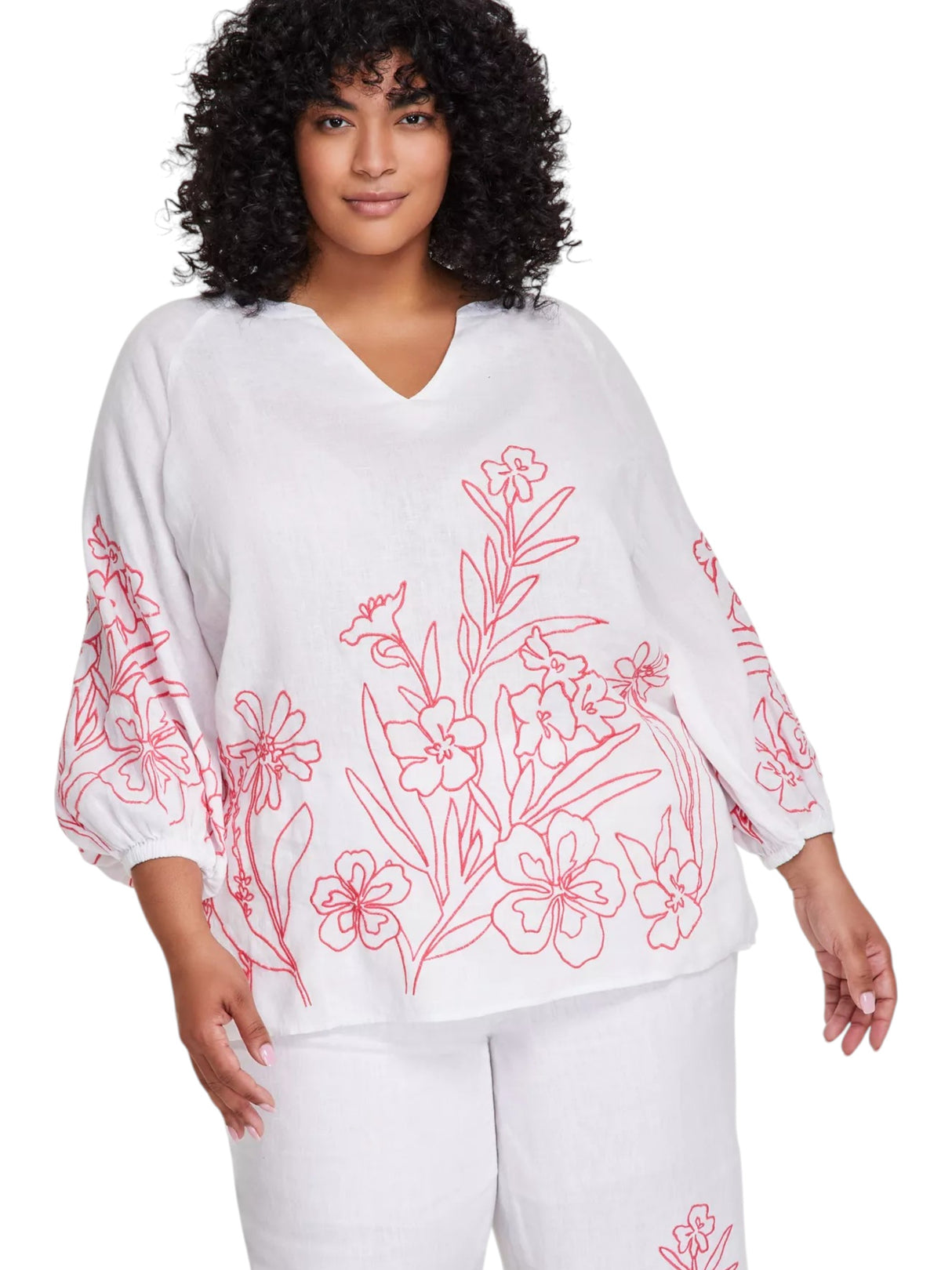Image for Women's Embroidered Chemise,White