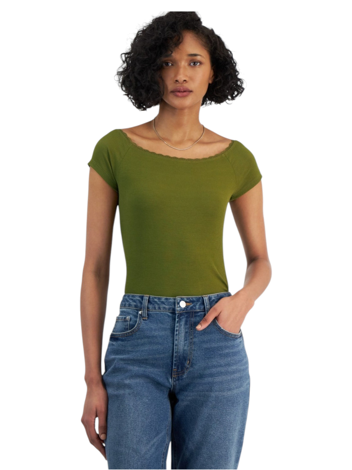 Image for Women's Ribbed Bodysuit,Olive