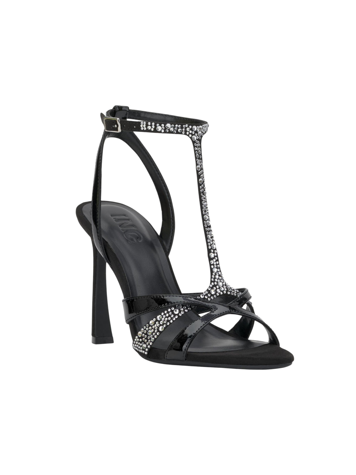 Image for Women's Rhinestones Ribbed Heeled Shoes,Black