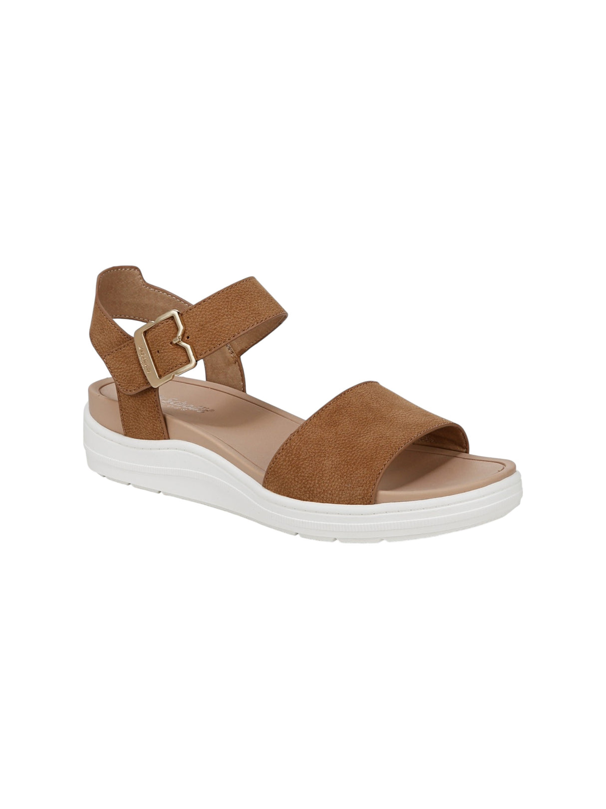 Image for Women's Plain Ribbed Sandals,Brown