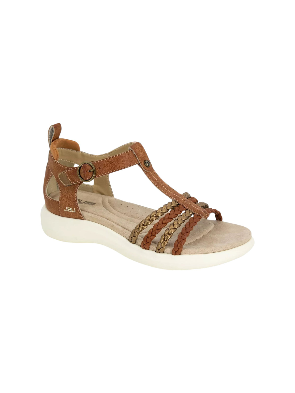 Image for Women's Braidered Ribbed Sandals,Brown