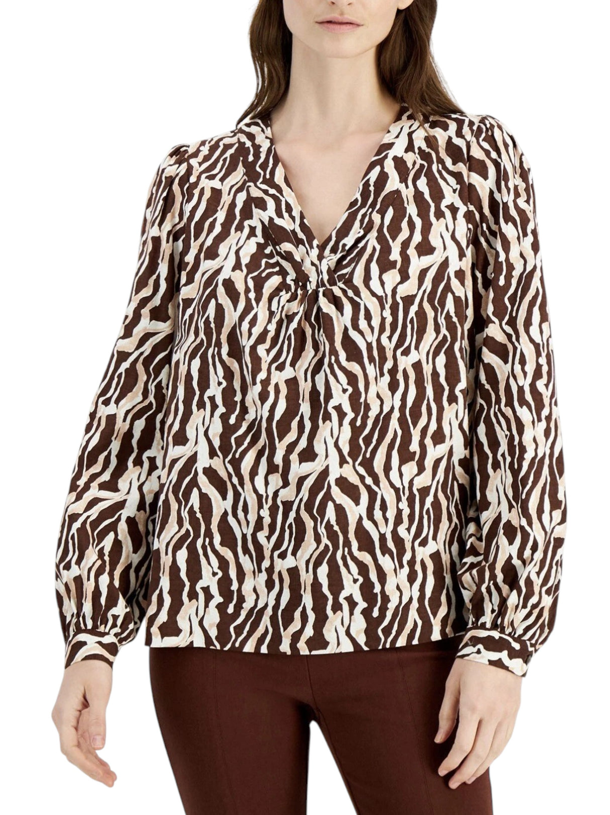 Image for Women's Printed Top,Brown