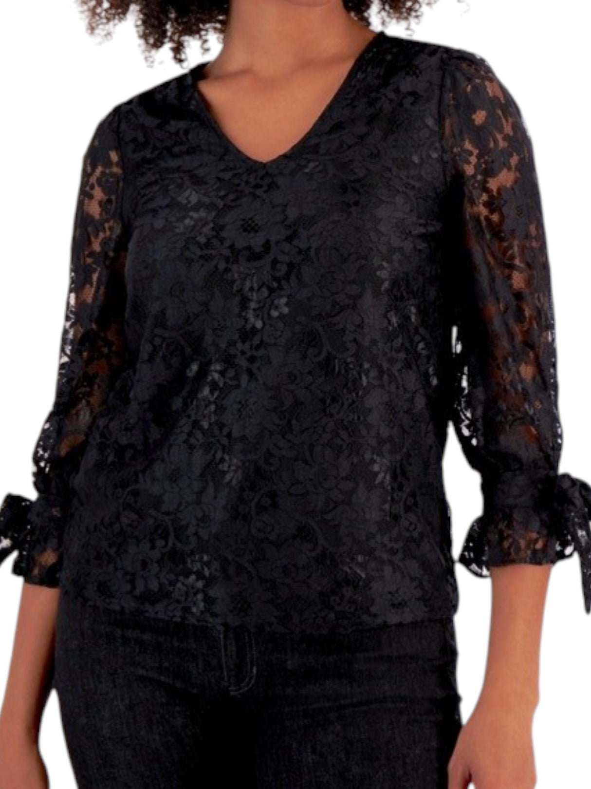 Image for Women's Embroidered Top,Black