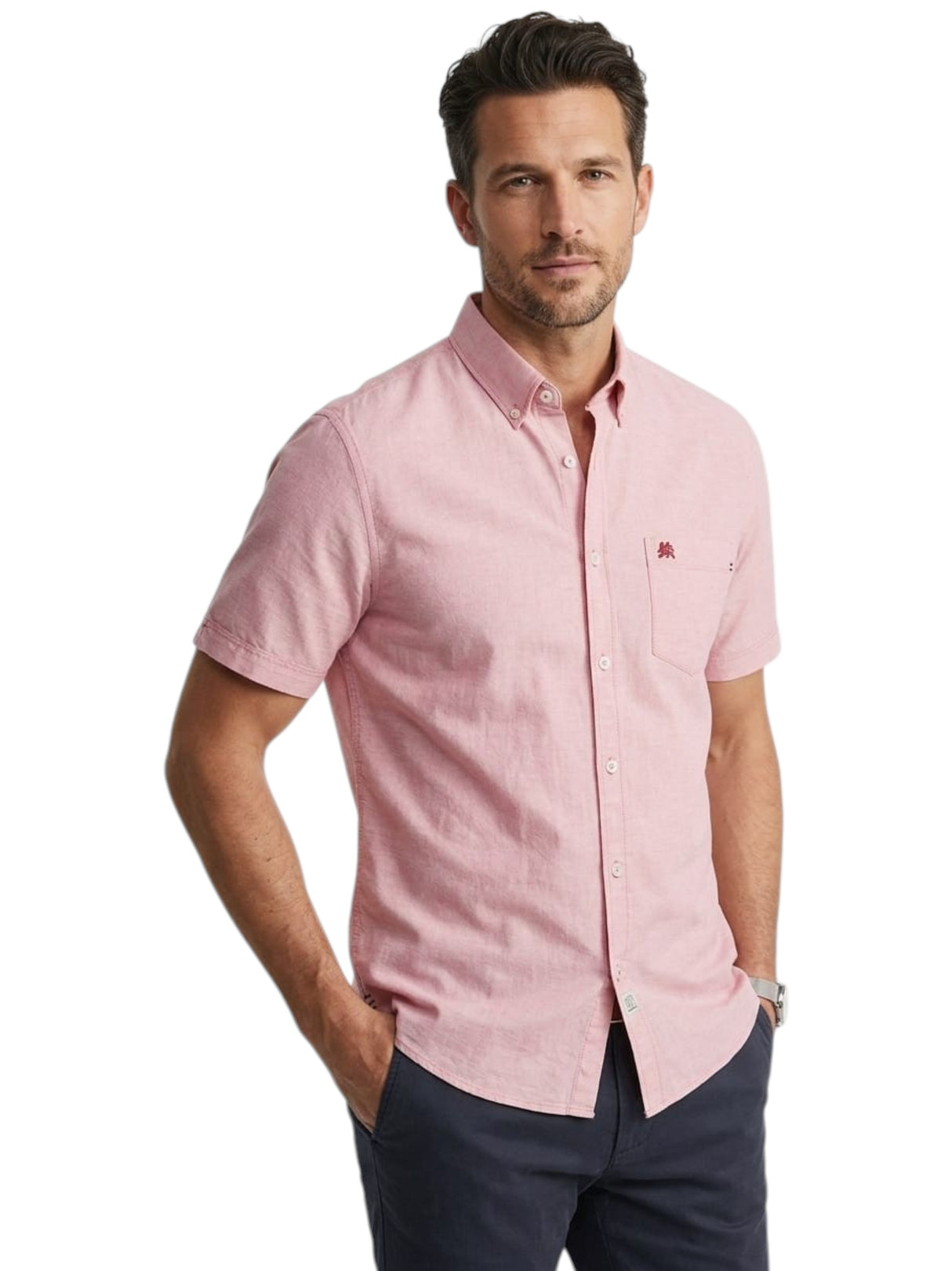 Image for Men's Textured Dress Shirt,Dusty Rose