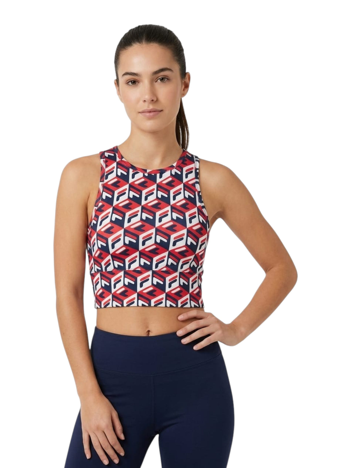 Image for Women's Printed Sport Crop Top,Multi