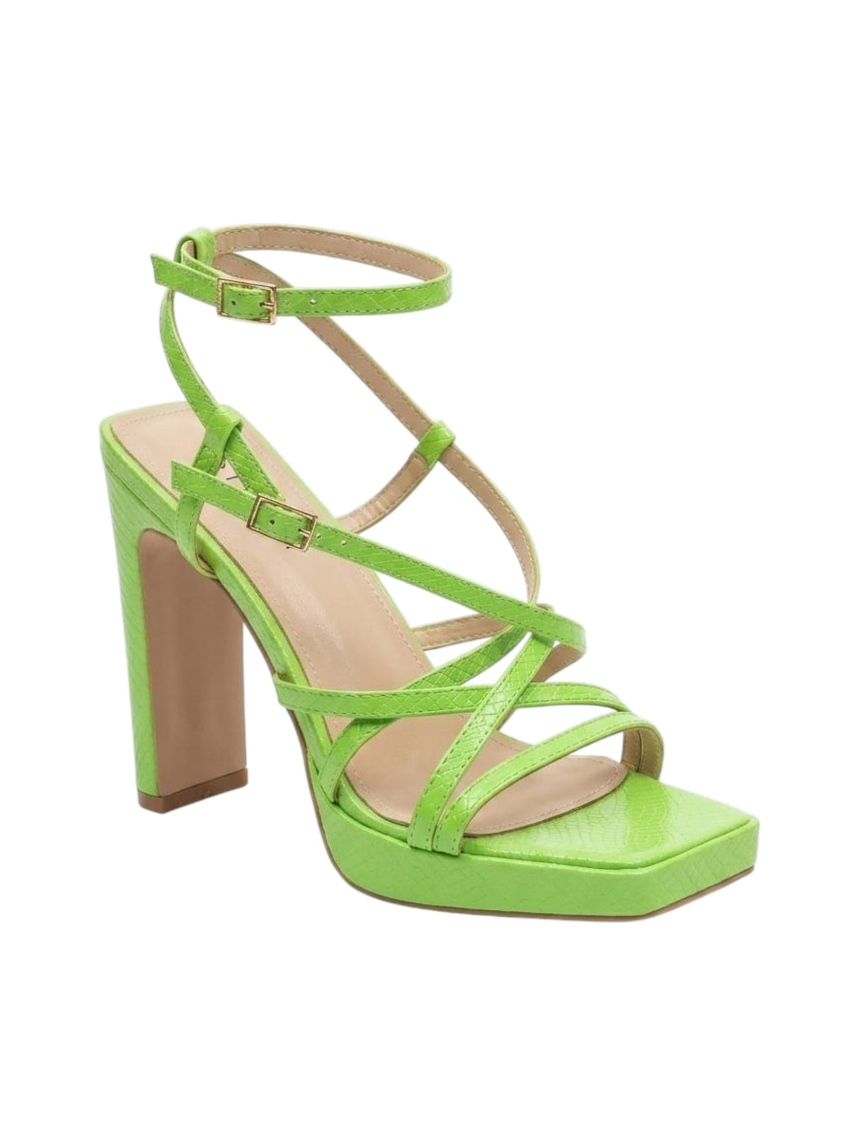 Image for Women's Ribbed Heeled Shoes,Green