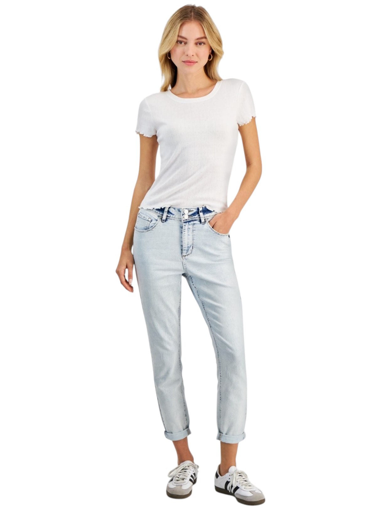 Image for Women's Washed Jeans,Light Blue
