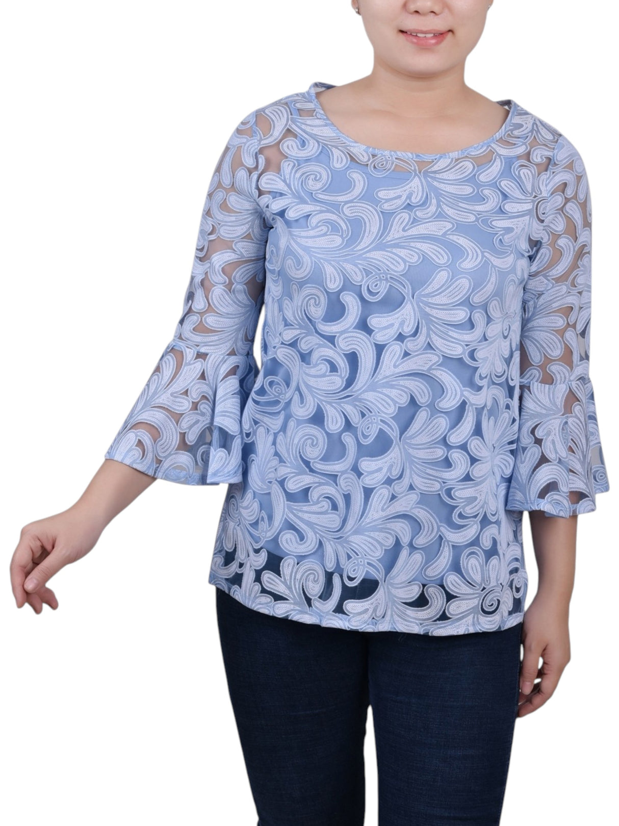 Image for Women's Embroidered Top,Blue
