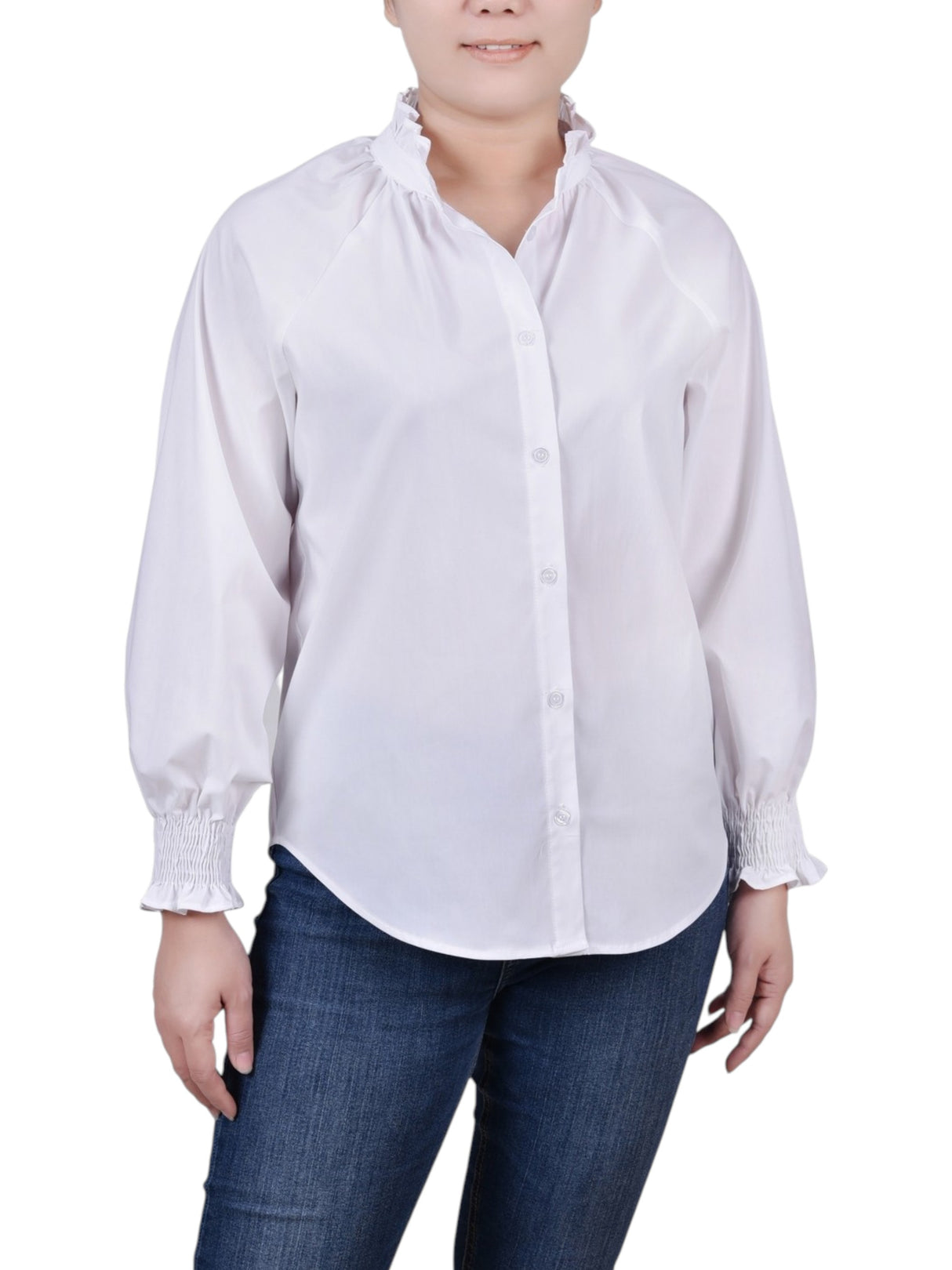 Image for Women's Plain Dress Shirt,White