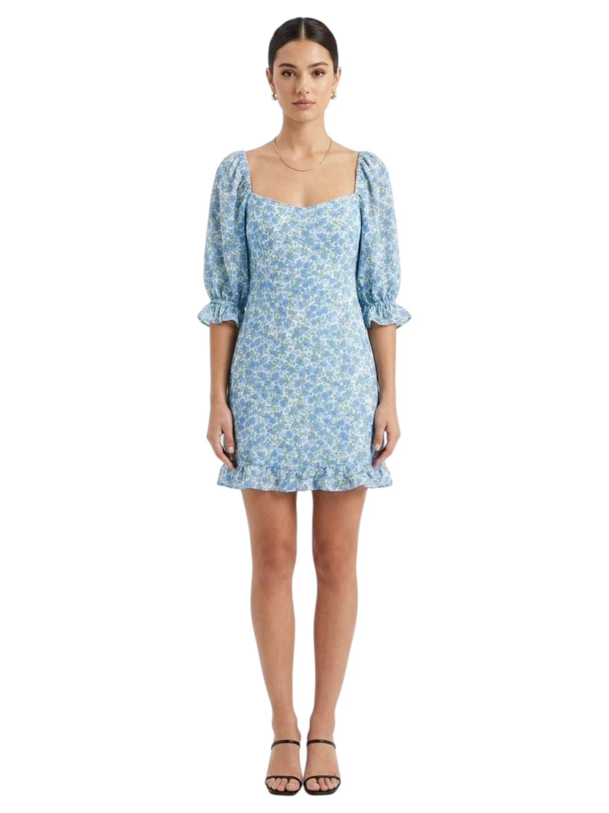 Image for Women's Floral Printed Dress,Blue
