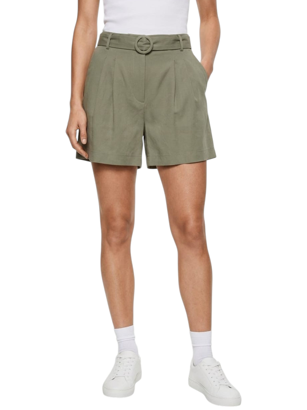 Image for Women's Plain Solid Short,Olive
