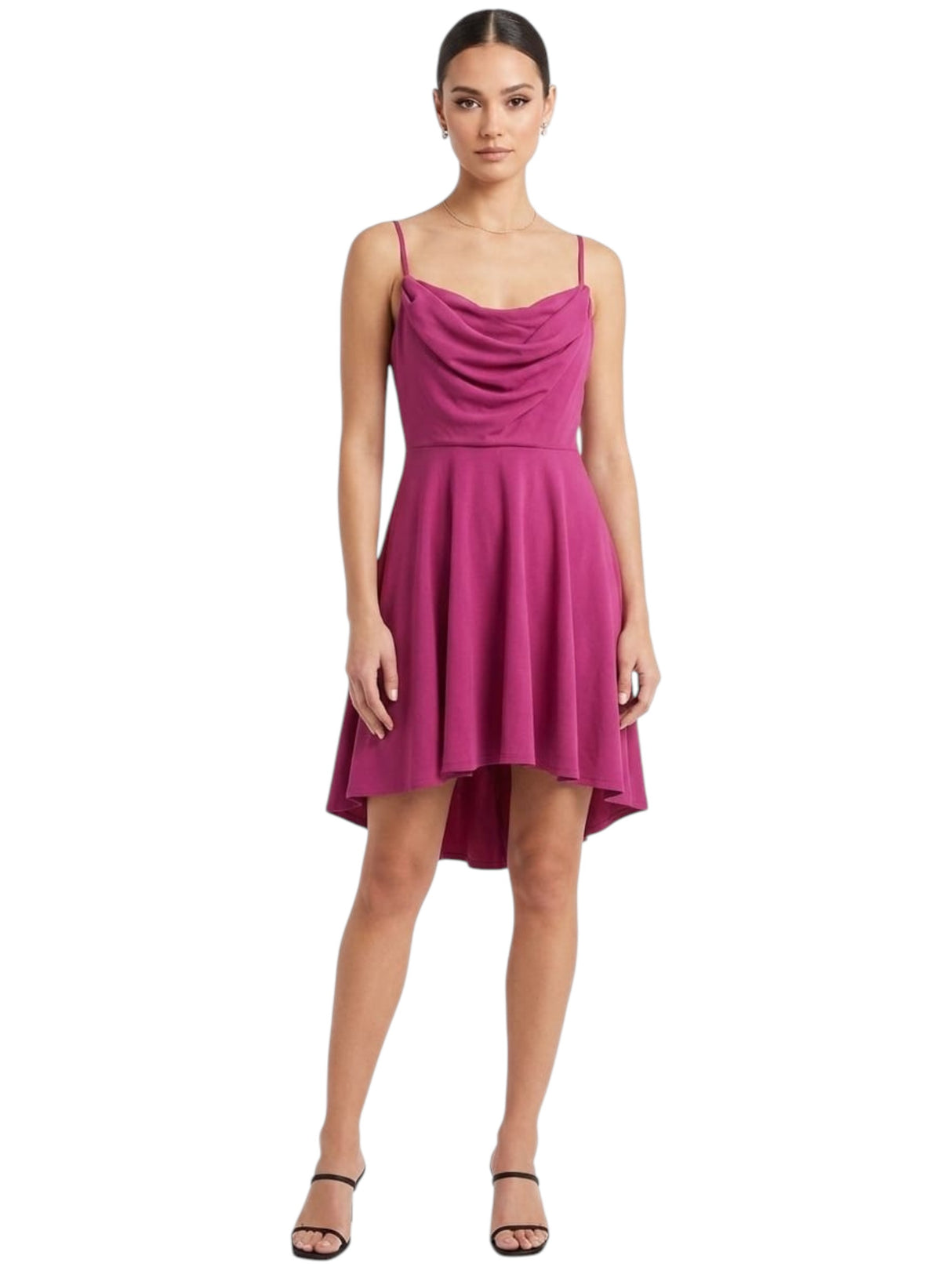 Image for Women's Plain Solid Dress,Fuchsia