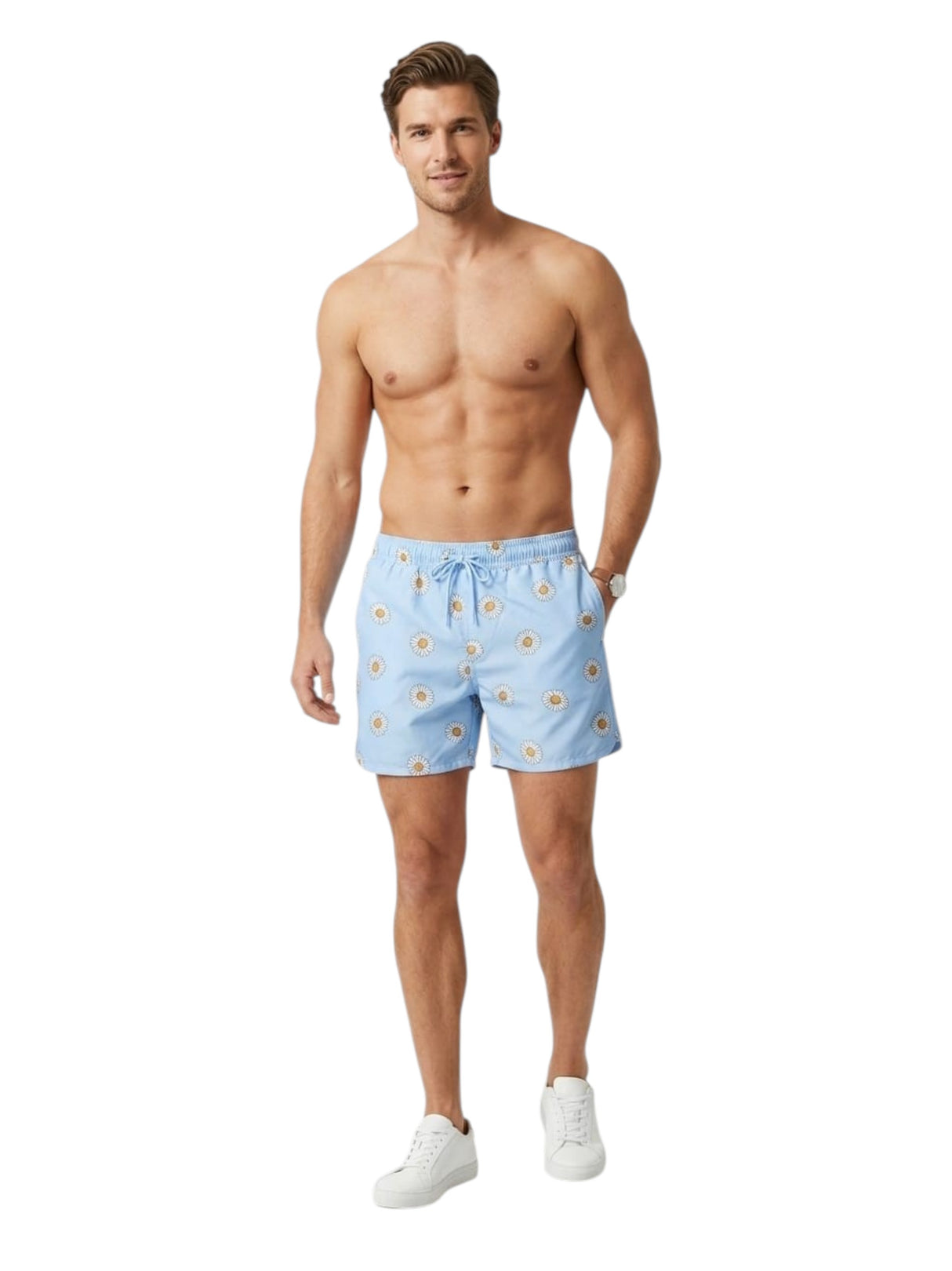 Image for Men's Floral Printed Short,Light Blue