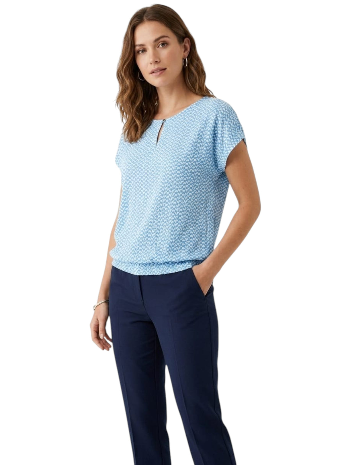 Image for Women's Printed Top,Blue