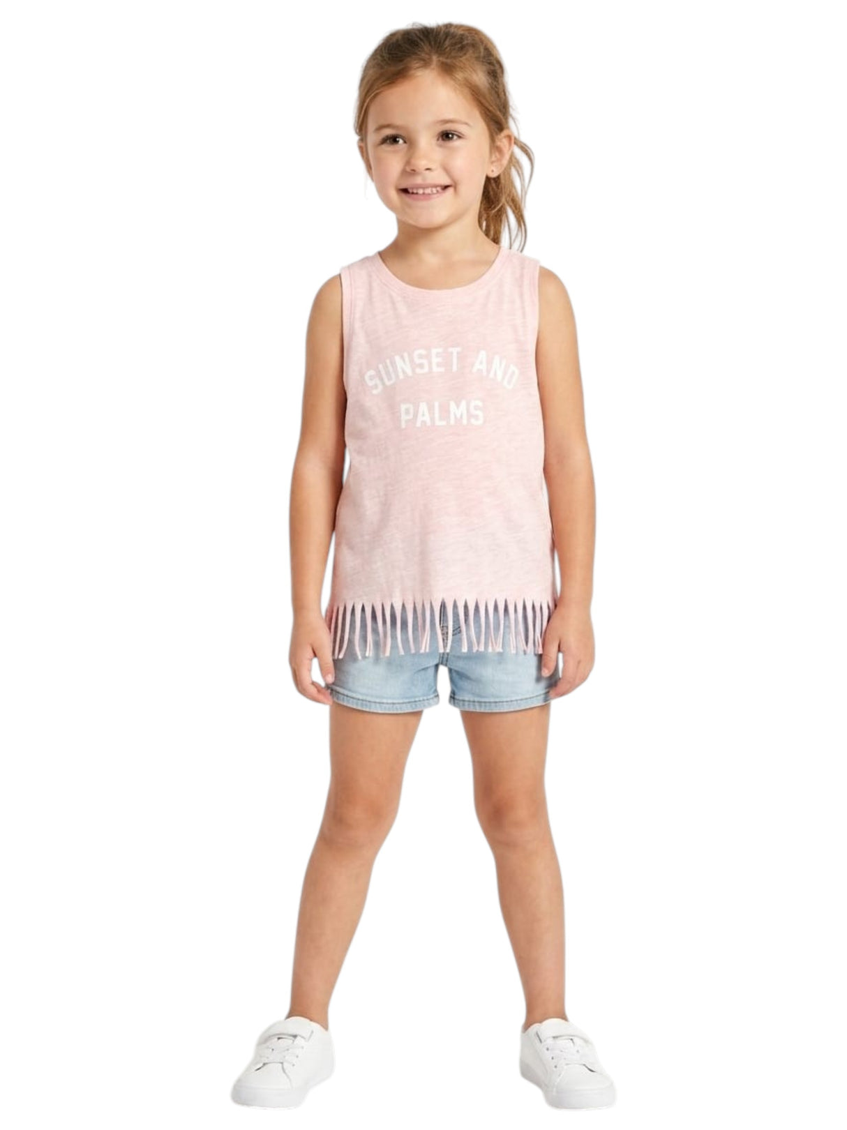 Image for Kids Girl's Printed Top,Light Apriot