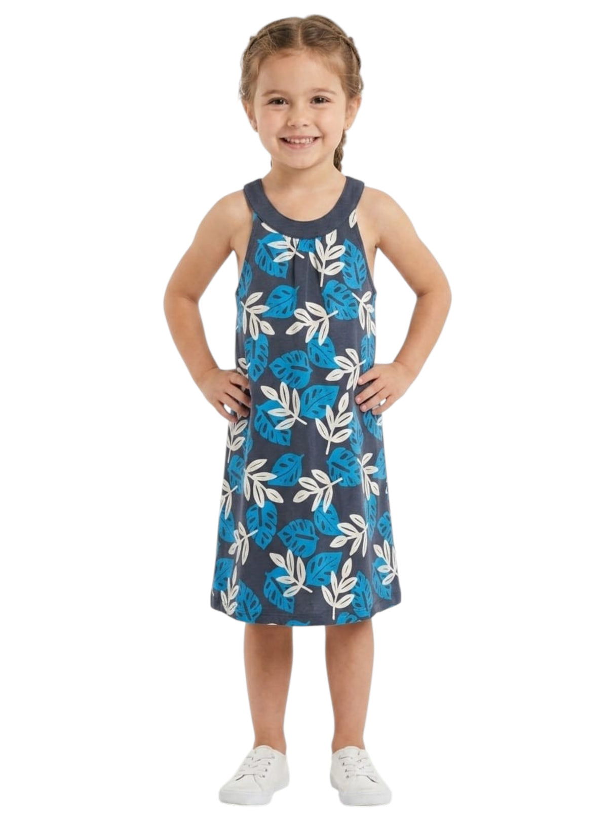 Image for Kids Girl's Printed Dress,Blue