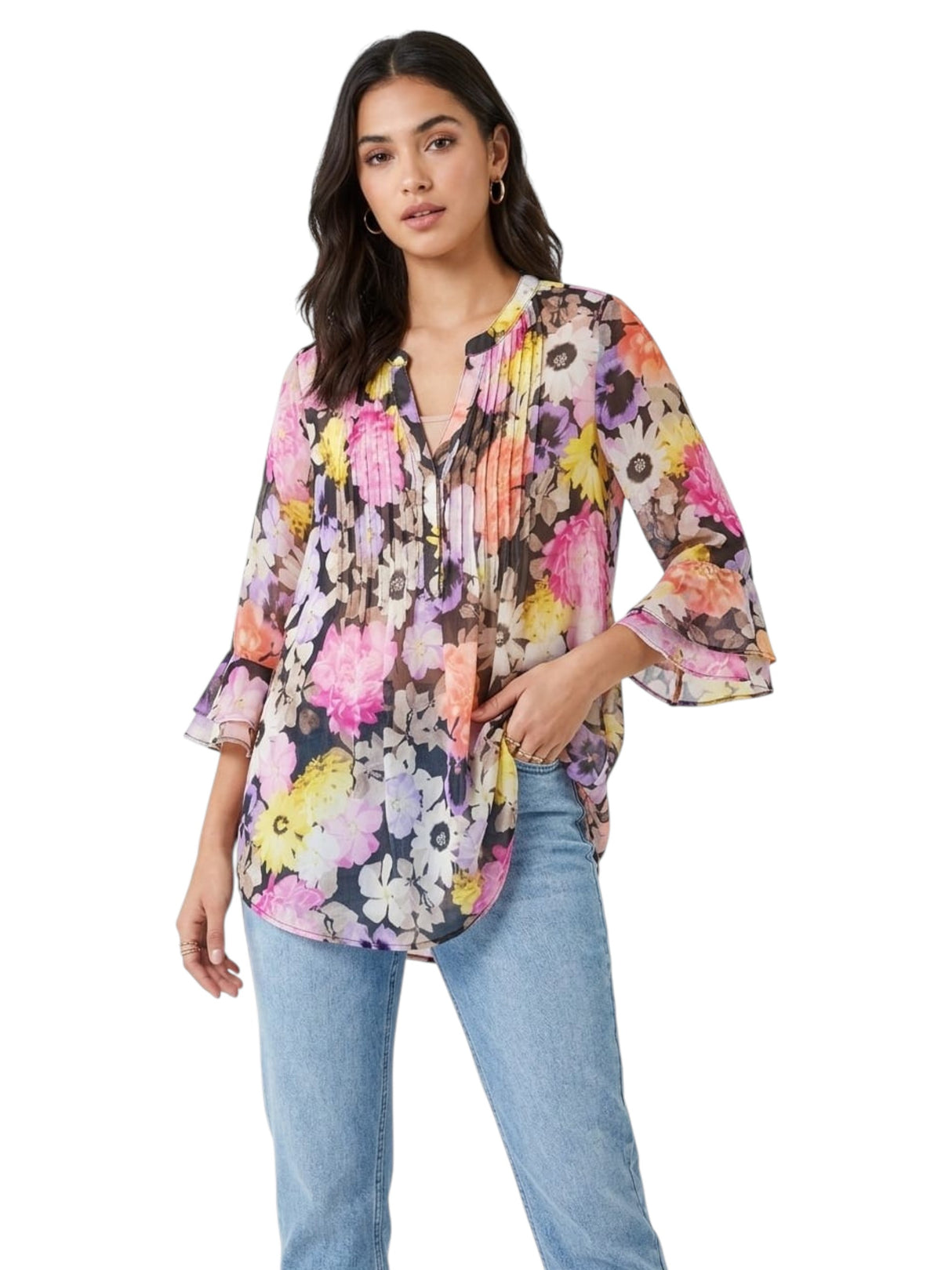Image for Women's Floral Printed Top,Multi