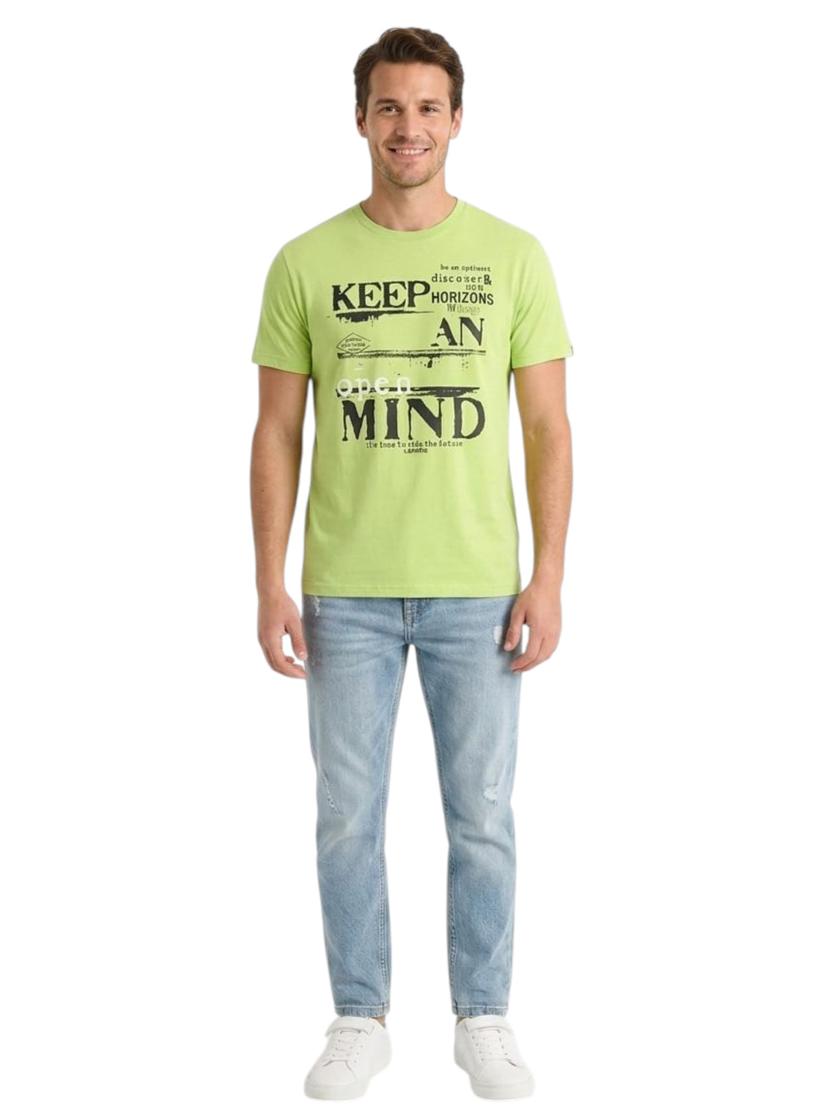 Image for Men's Printed Top,Light Green