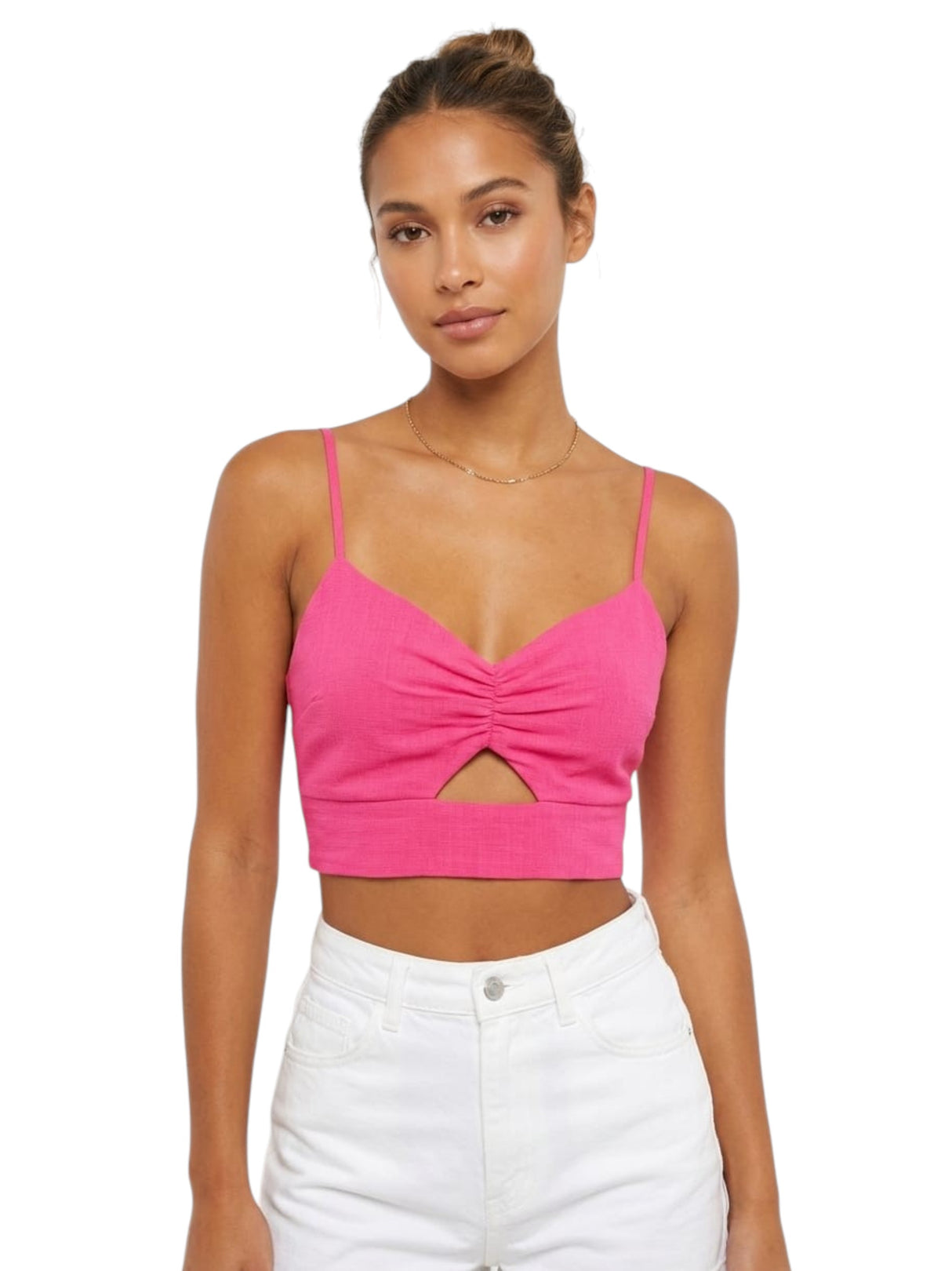 Image for Women's Textured Crop Top,Pink