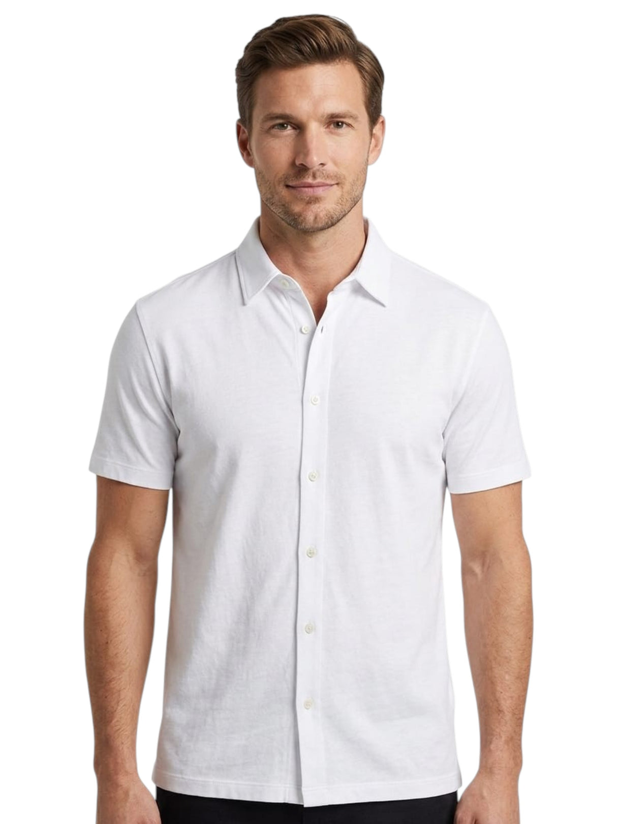 Image for Men's Knitted Dress Shirt,White
