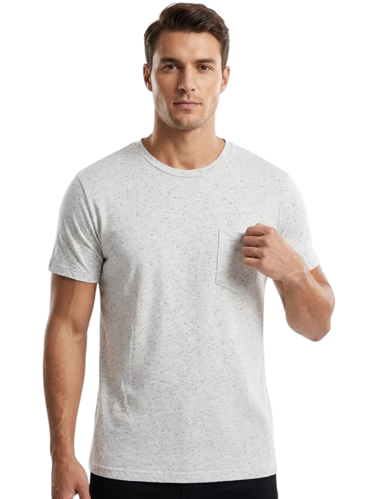 Image for Men's Textured Top,Light Grey