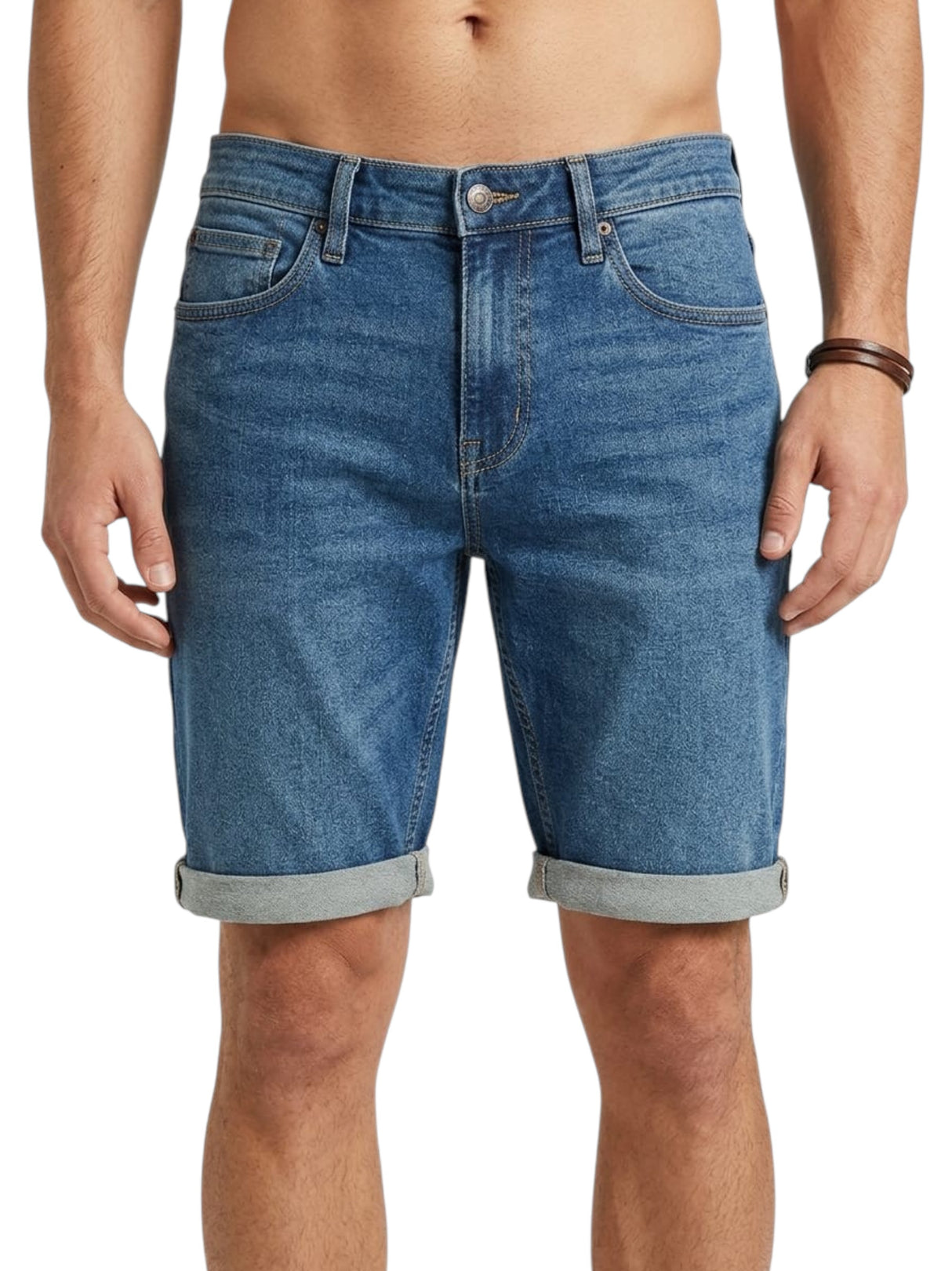 Image for Men's Plain Jeans Short,Blue