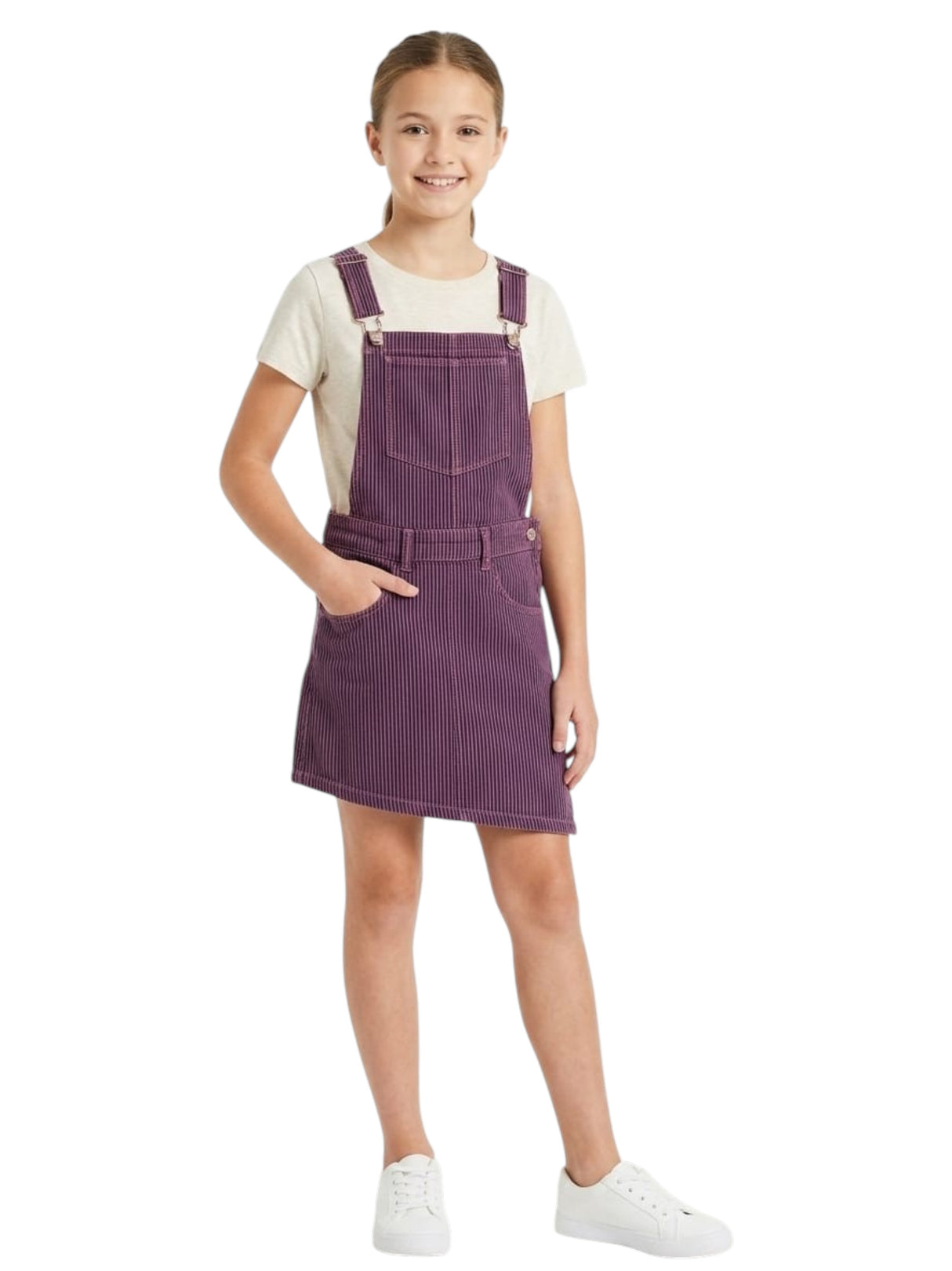 Image for Kids Girl's Striped Jumpsuit,Mauve