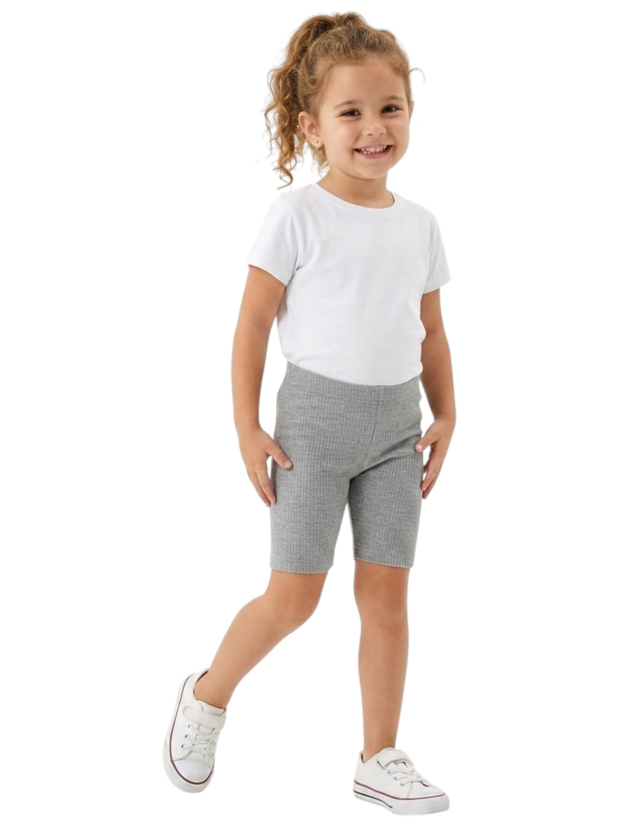 Image for Kids Girl's Ribbed Short,Grey