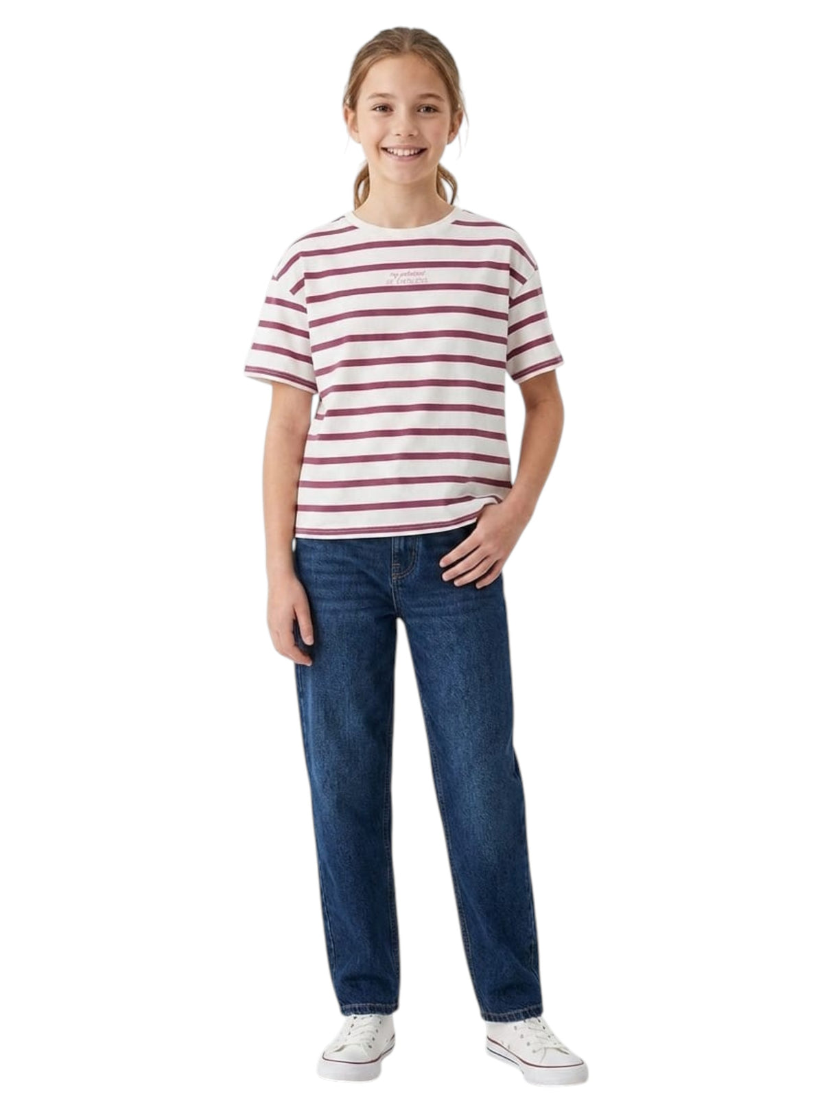Image for Kids Girl's Stripped Top,White