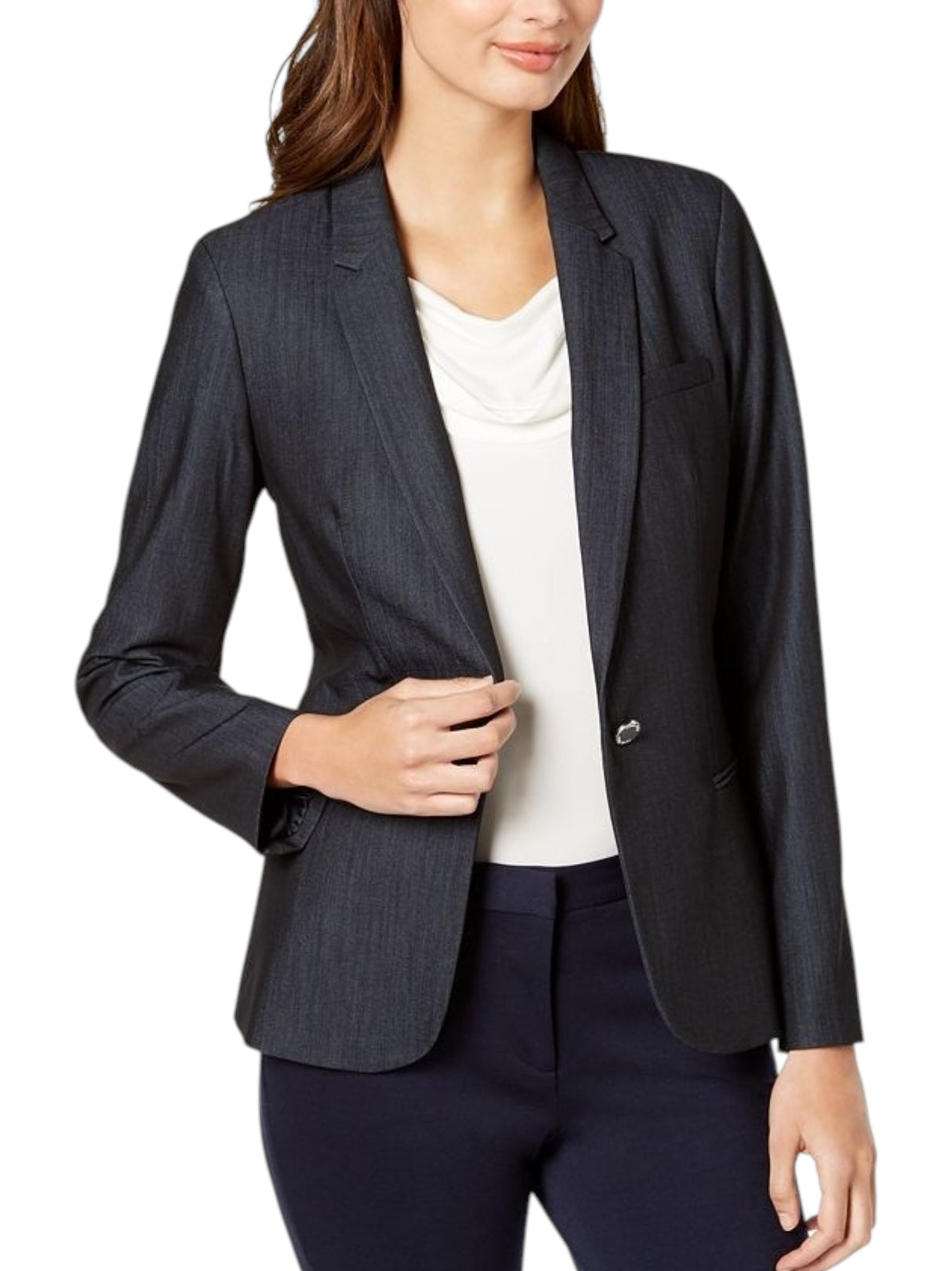 Image for Women's Plain Solid Blazer,Dark Grey