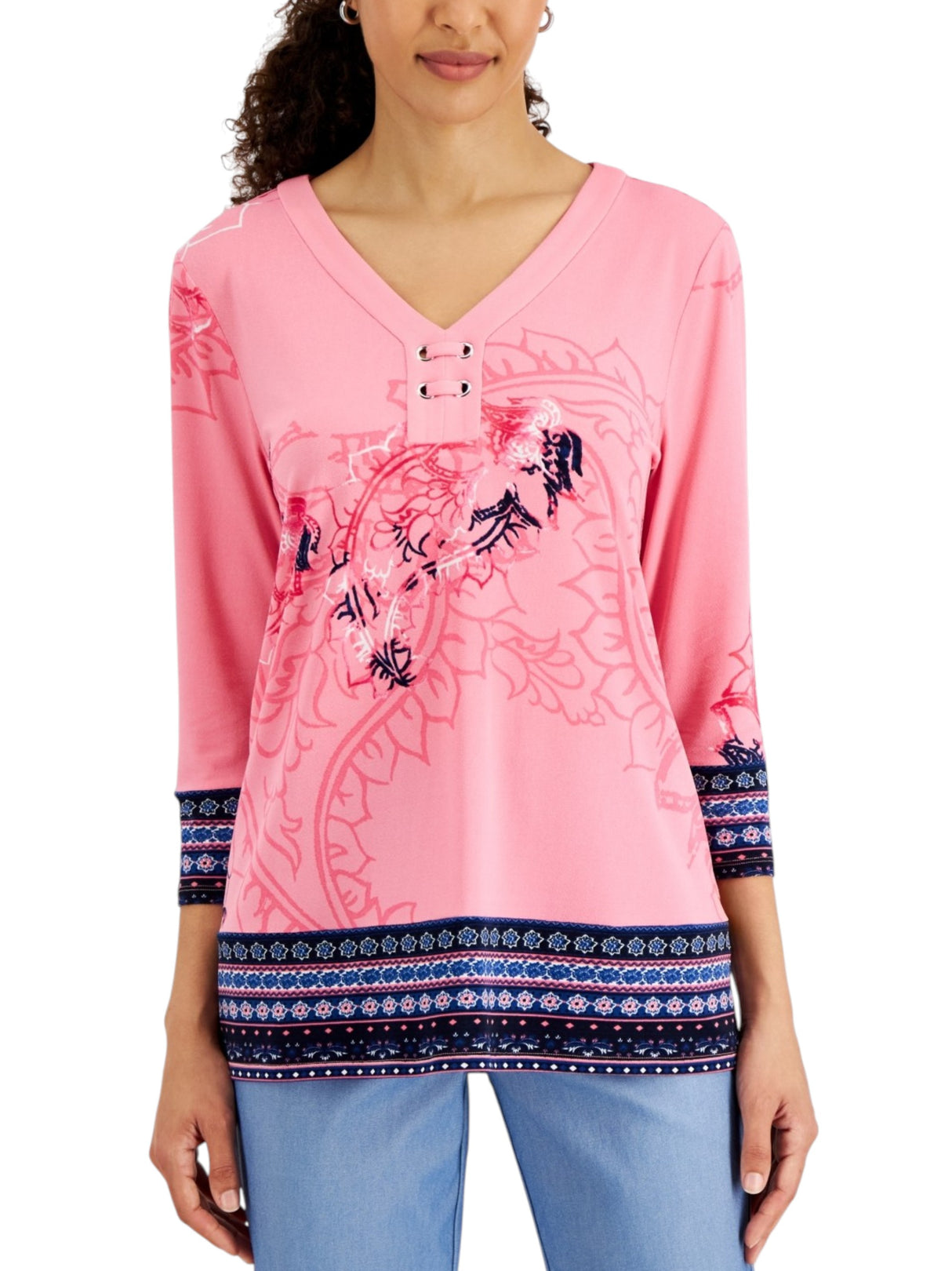 Image for Women's Printed Top,Pink