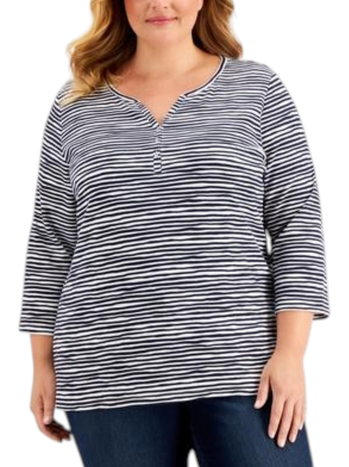 Image for Women's Striped Top,Navy/White