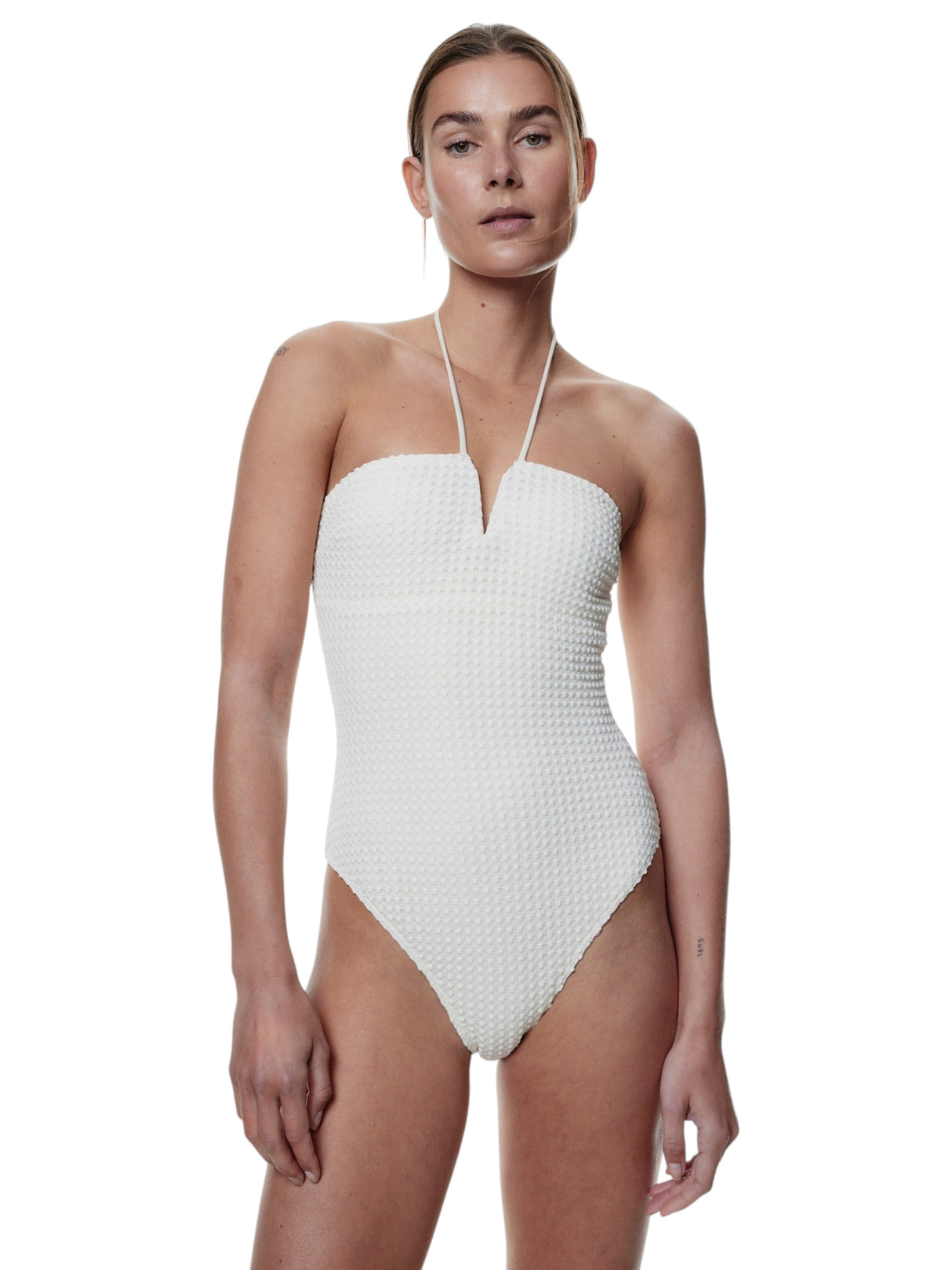 Image for Women's Textured One Piece Swimsuit,Light Beige