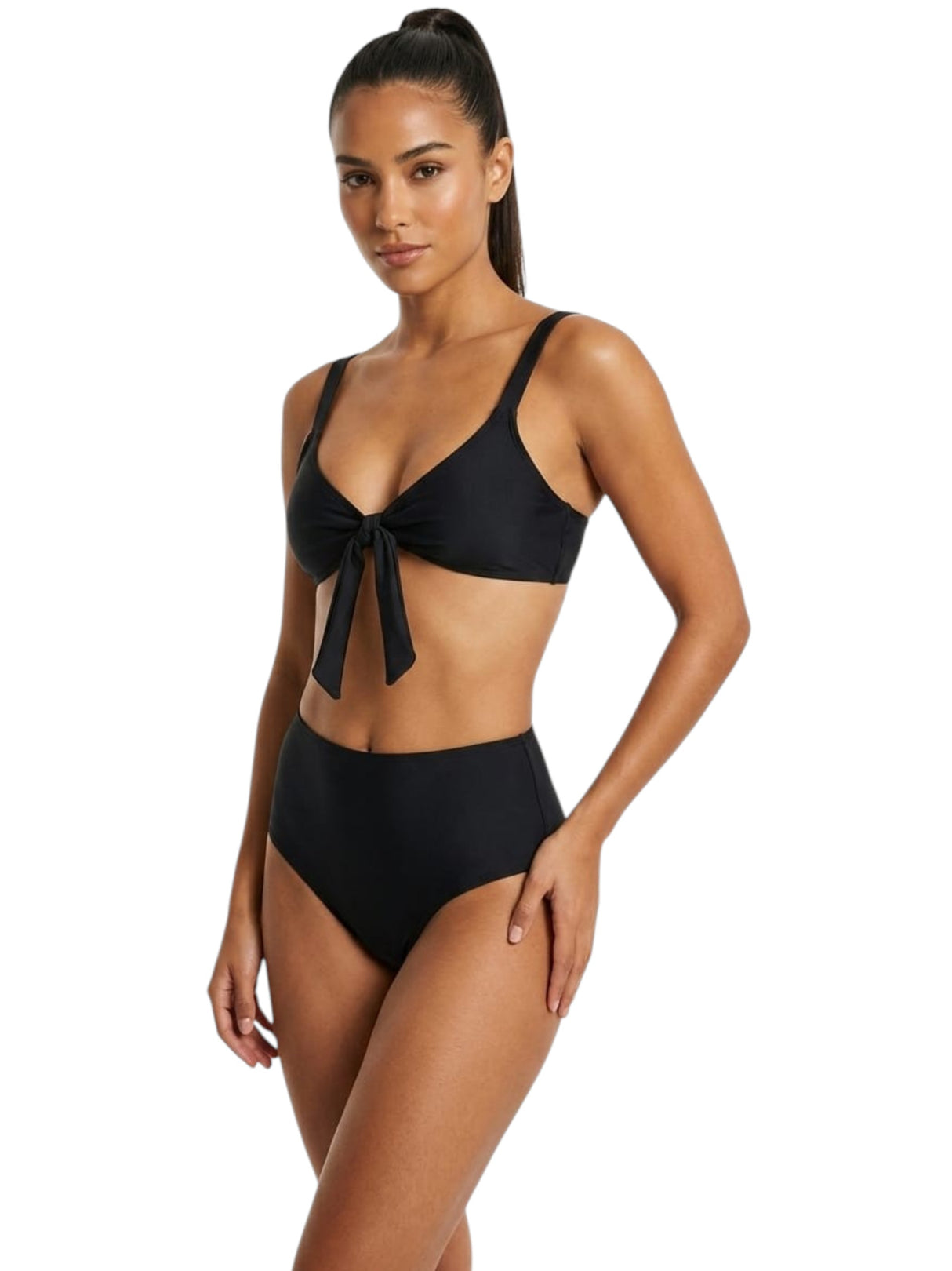 Image for Women's Plain Solid Bikini Top,Black