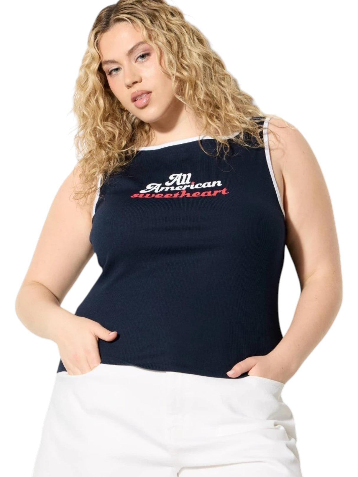 Image for Women's Ribbed Top,Navy