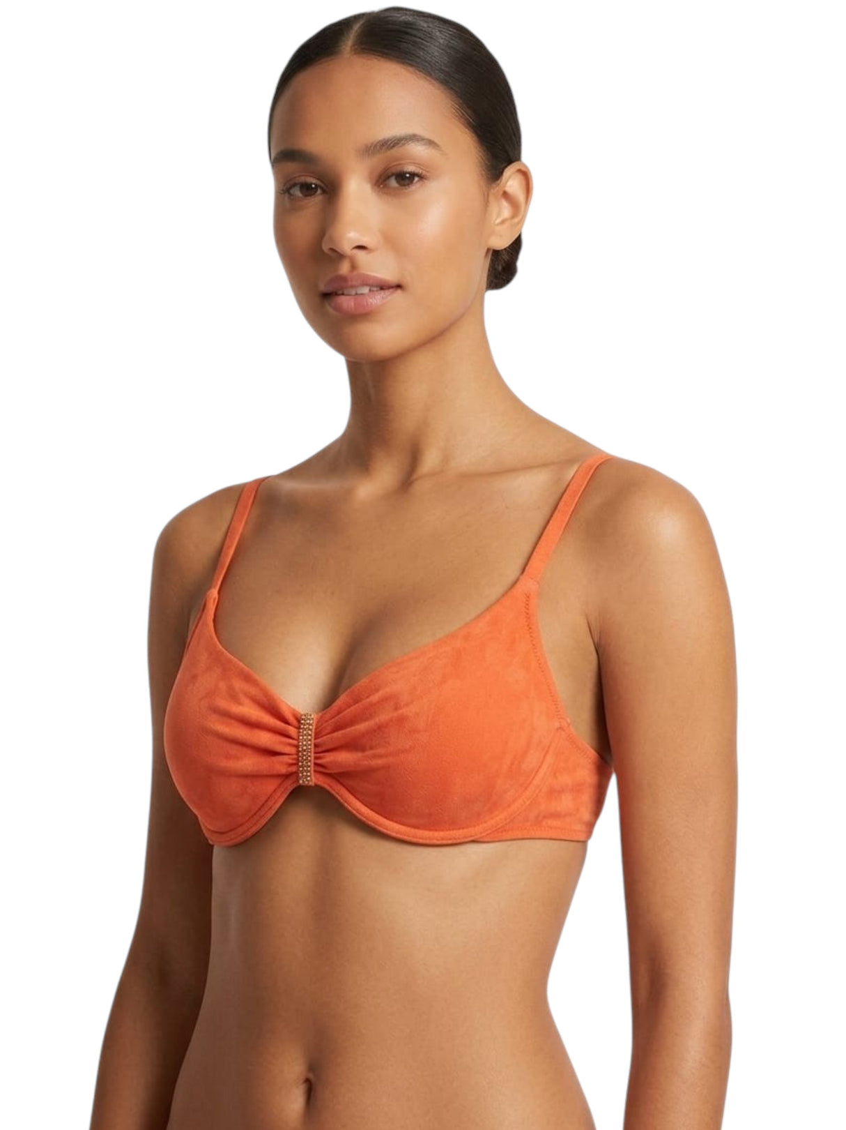 Image for Women's Printed One Pieces Bikini Top,Orange