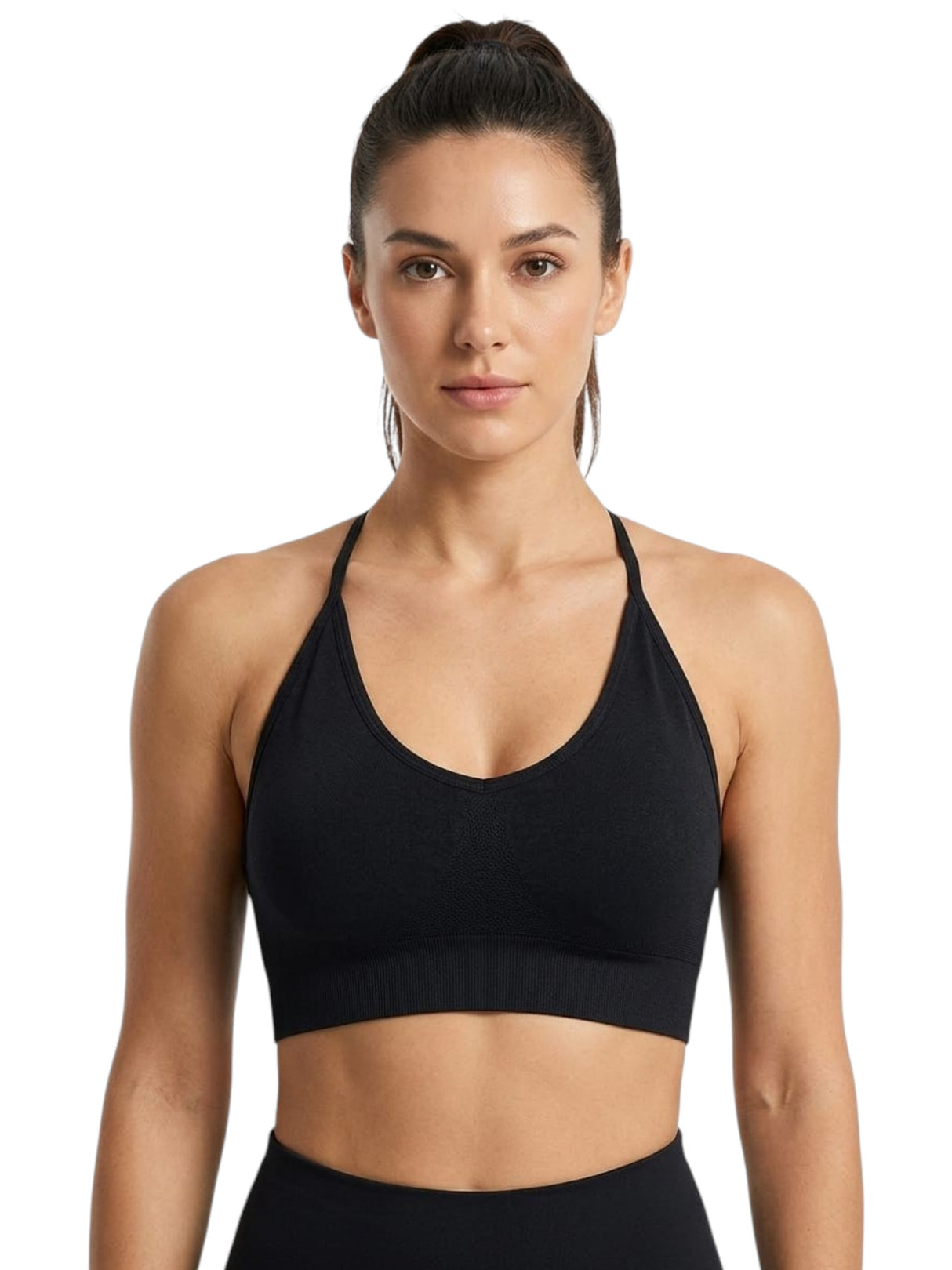 Image for Women's Plain Solid Sport Bra,Black