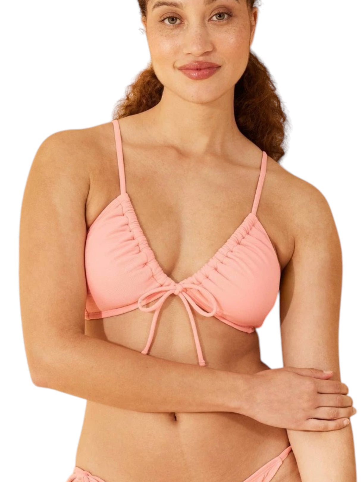 Image for Women's Ribbed Bikini Top,Light Pink