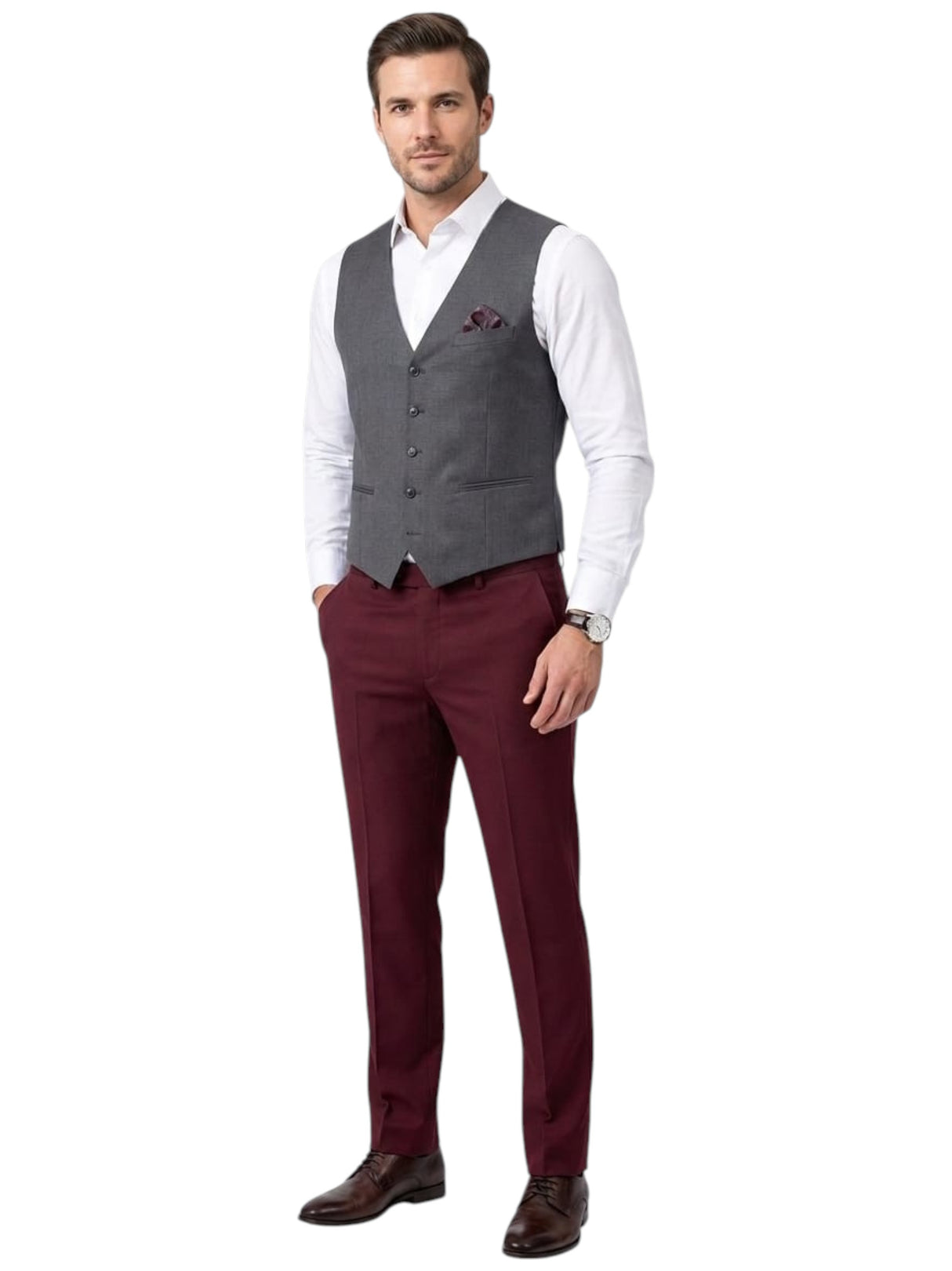 Image for Men's Plain Pant,Burgundy