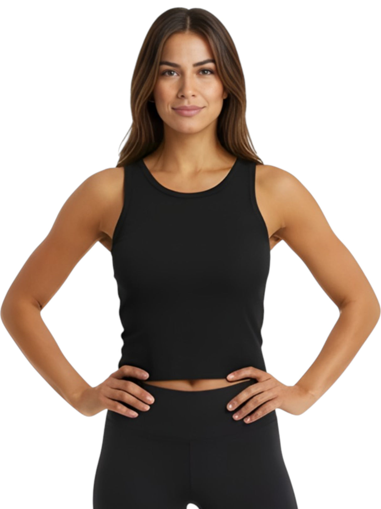 Image for Women's Ribbed Crop Top,Black